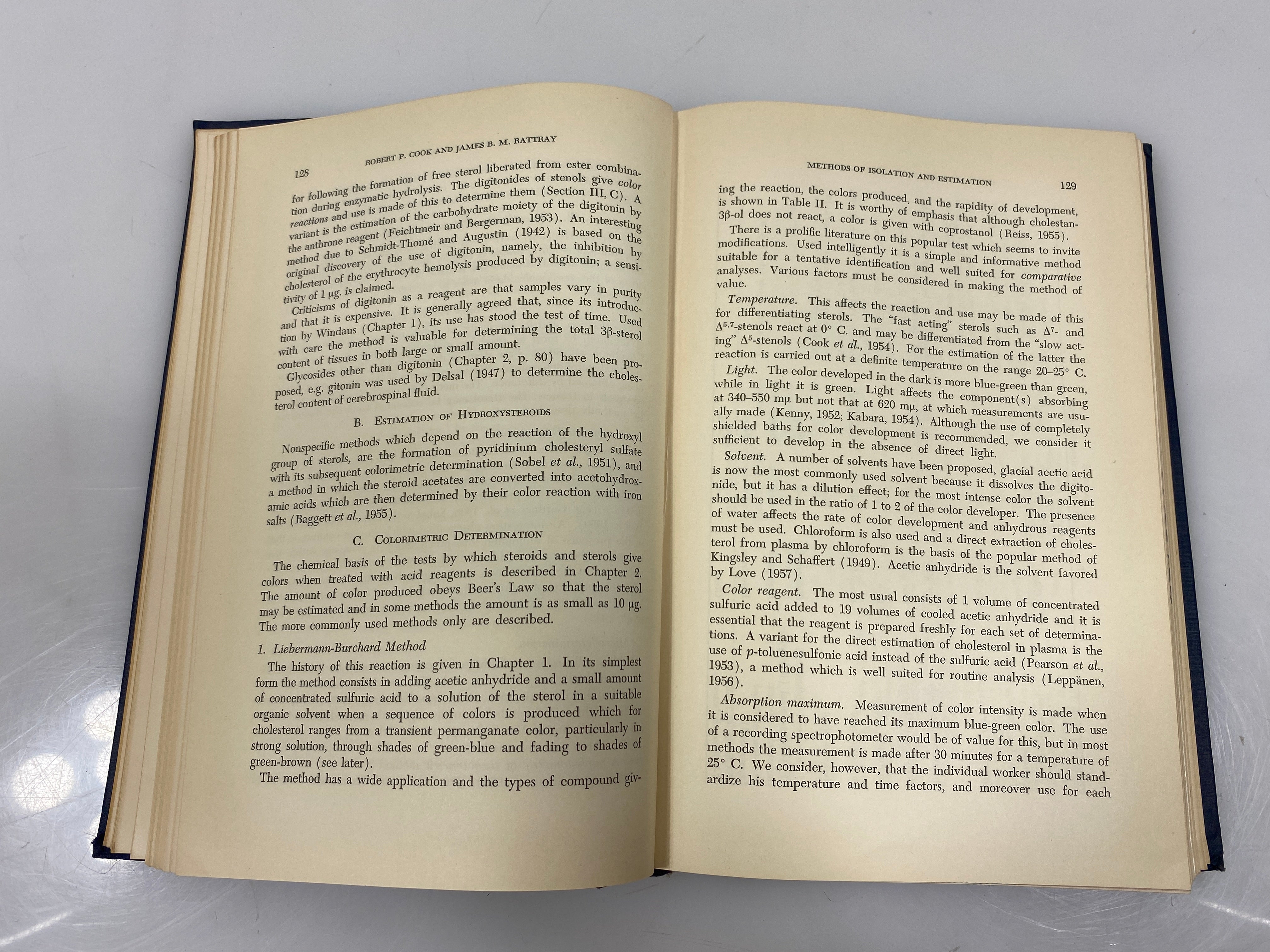 Cholesterol by Robert P. Cook Academic Press Ex-library 1958 HC