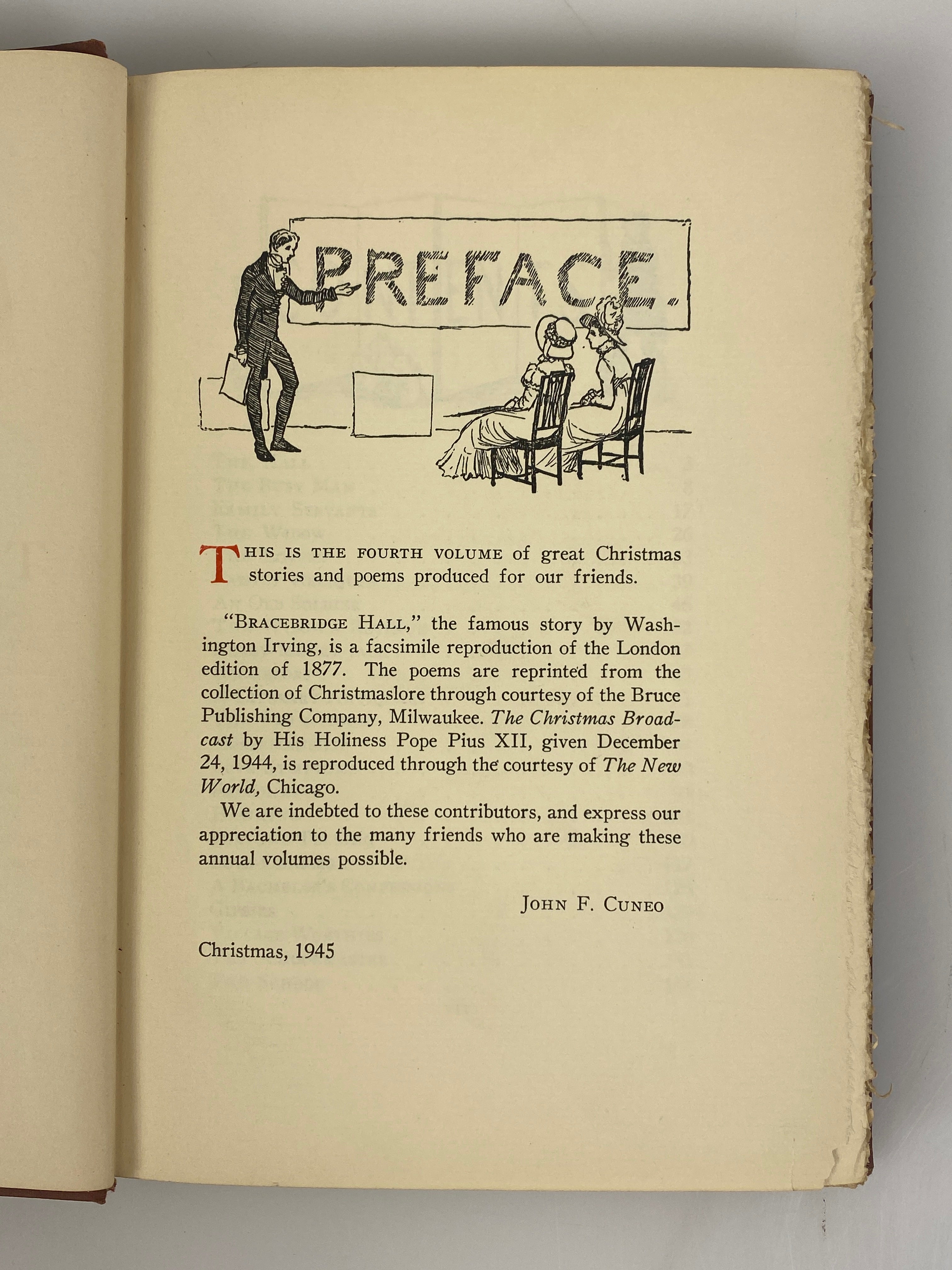Christmas Stories Illustrated by Randolph Caldecott 1945 Vintage HC