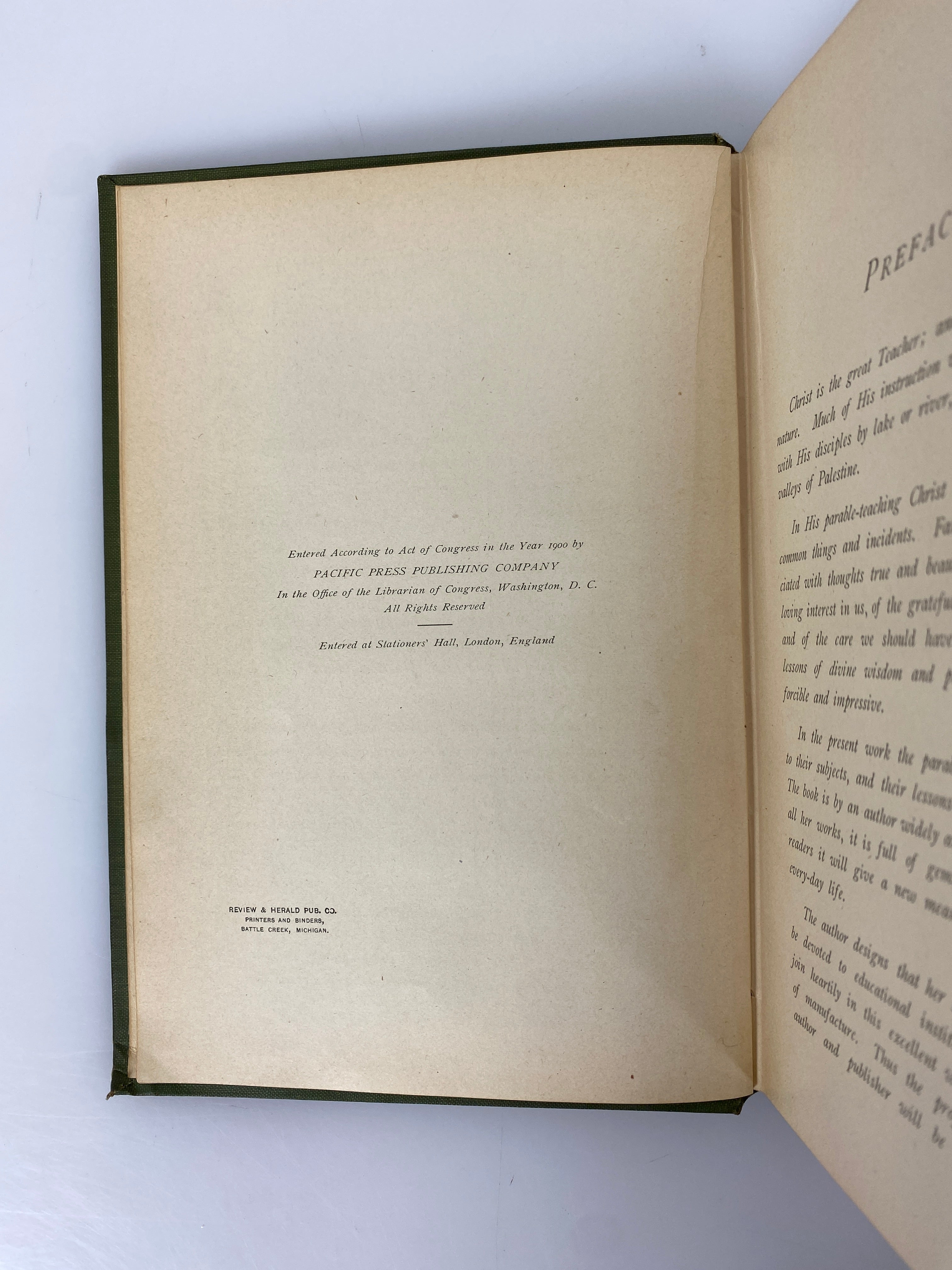 Christ's Object Lessons by Ellen White 1900 Antique HC