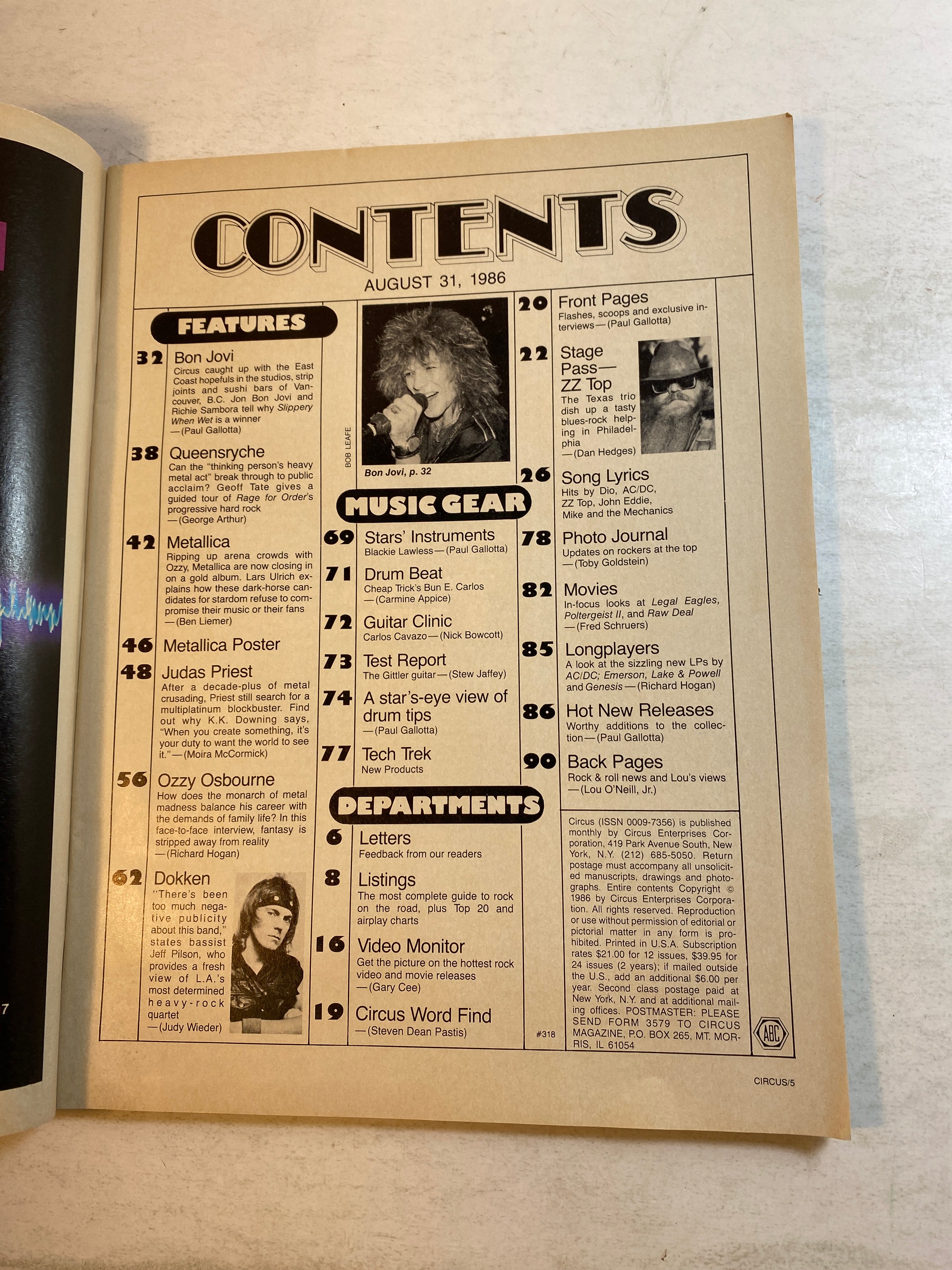 Circus August 31, 1986 Ozzy Osbourne