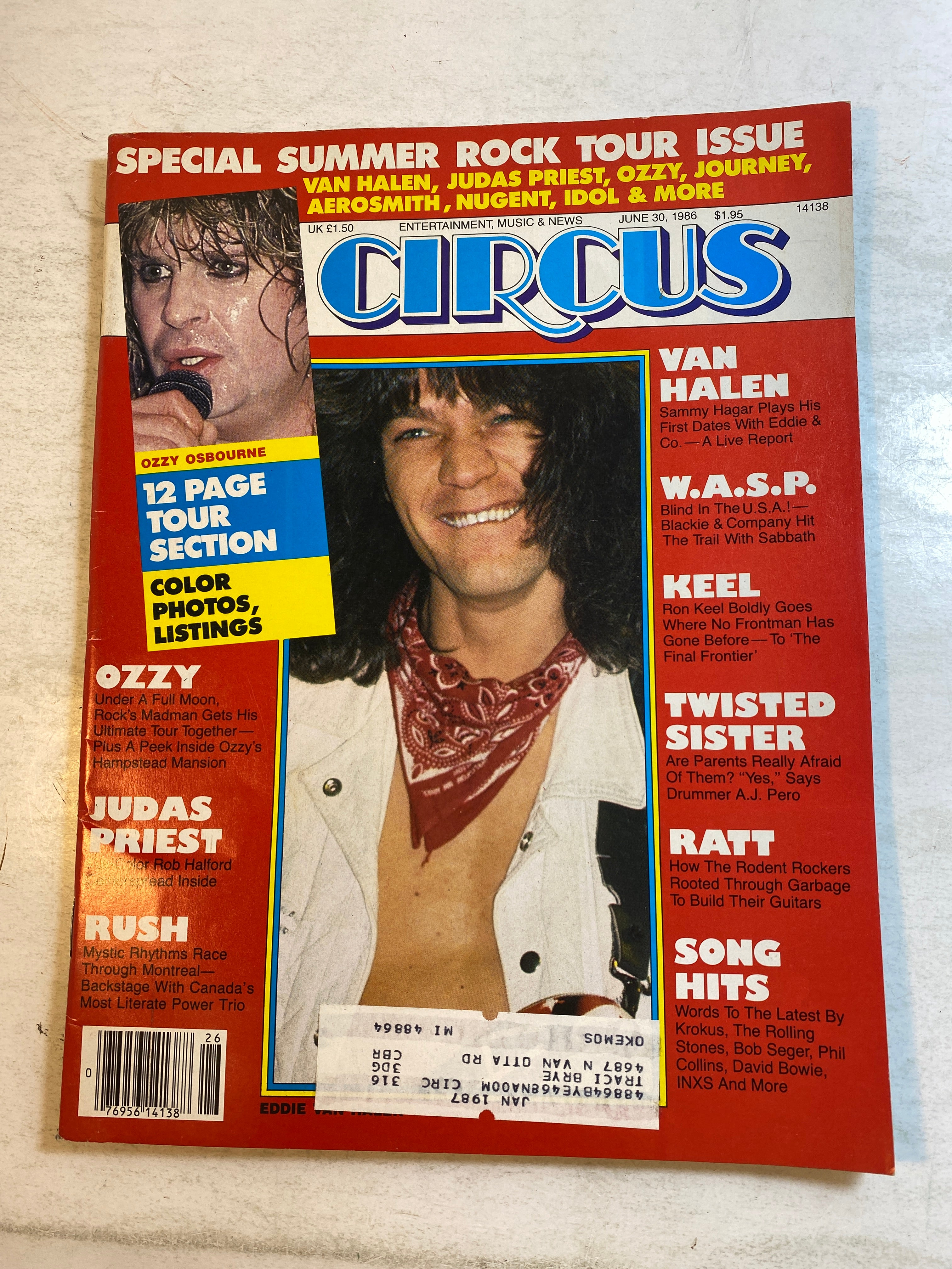 Circus June 30, 1986 Eddie Van Halen