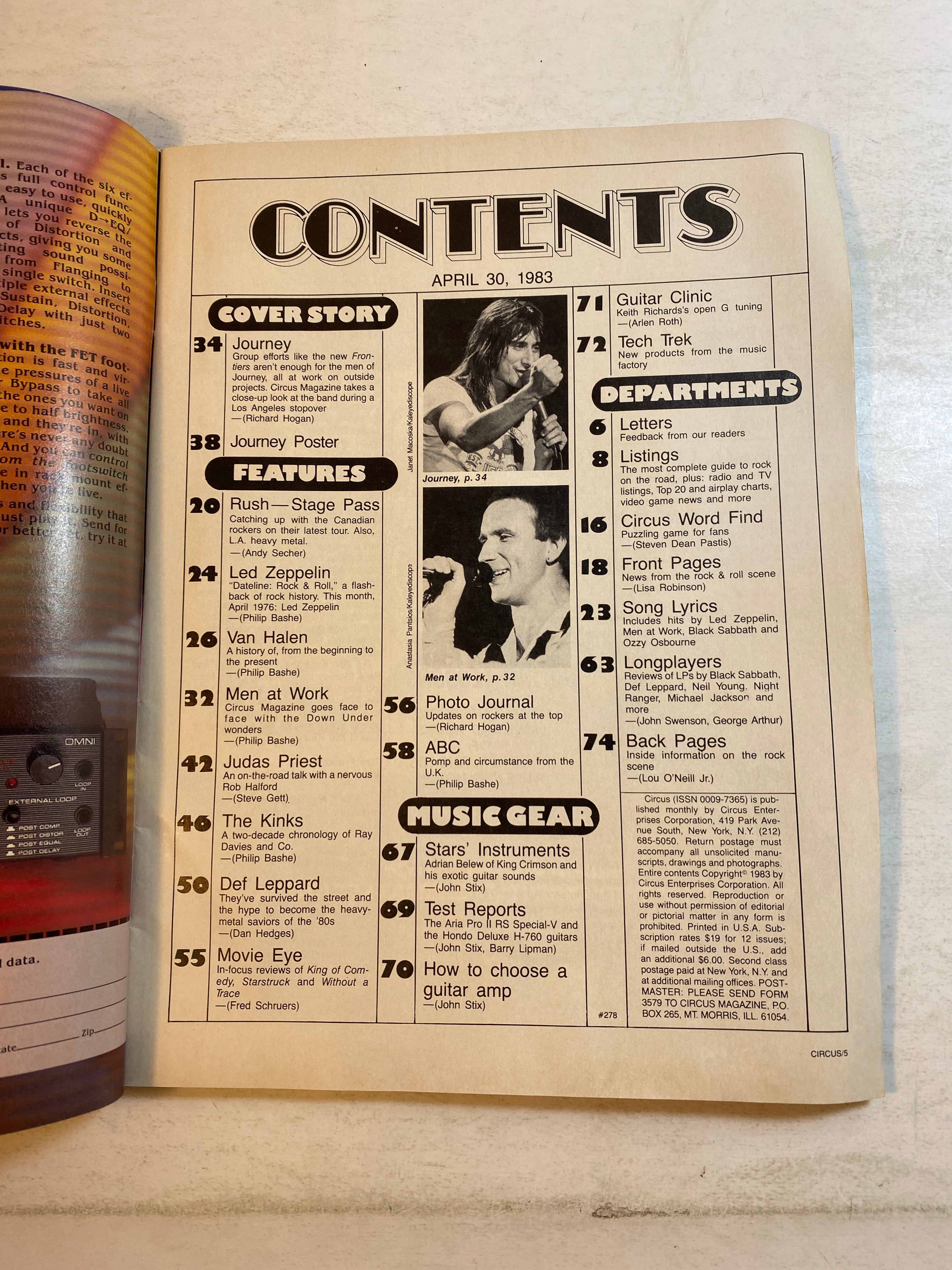 Circus Magazine April 30, 1983 Journey
