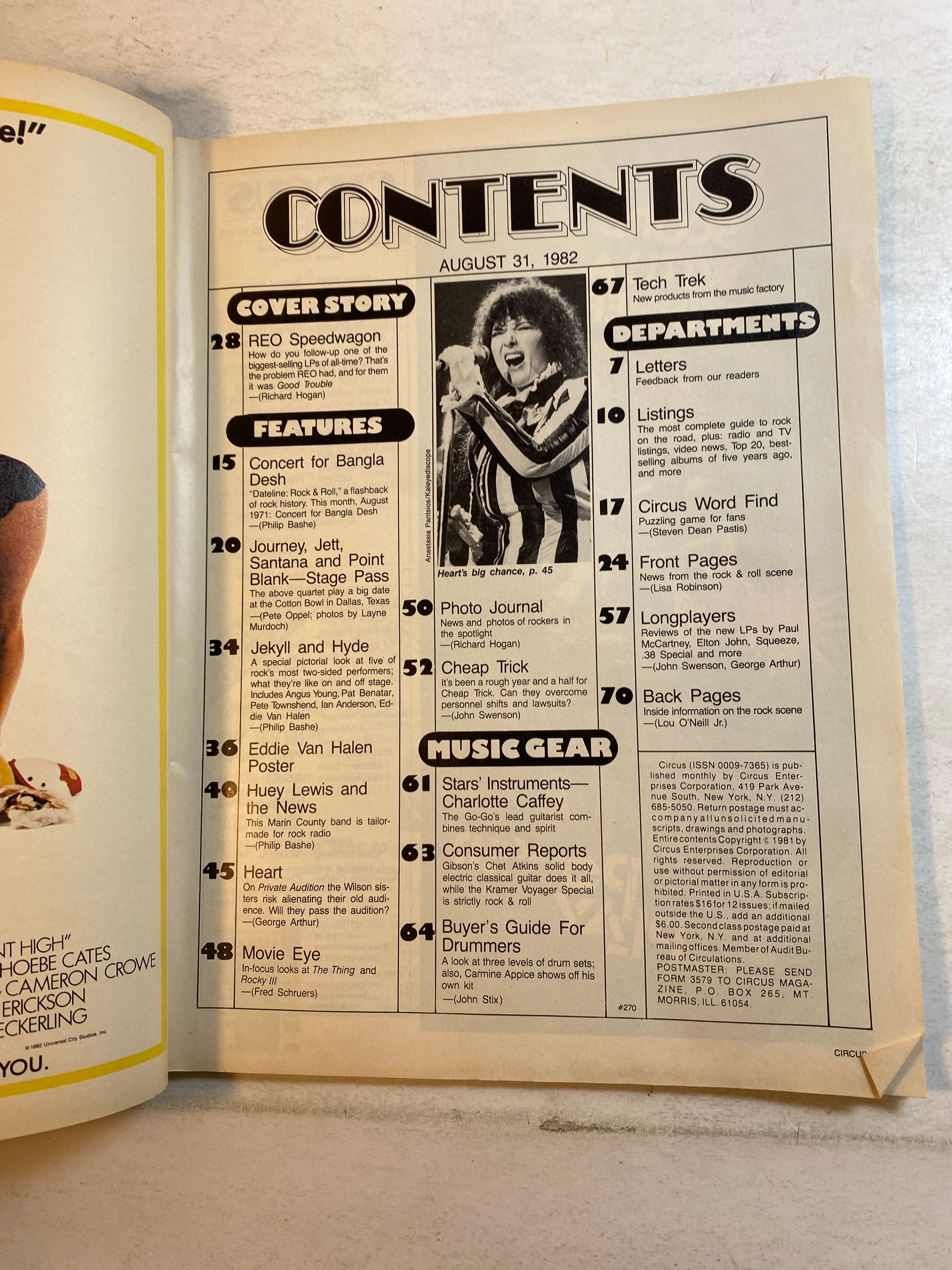 Circus Magazine August 31 1982 REO Eddie Van Halen