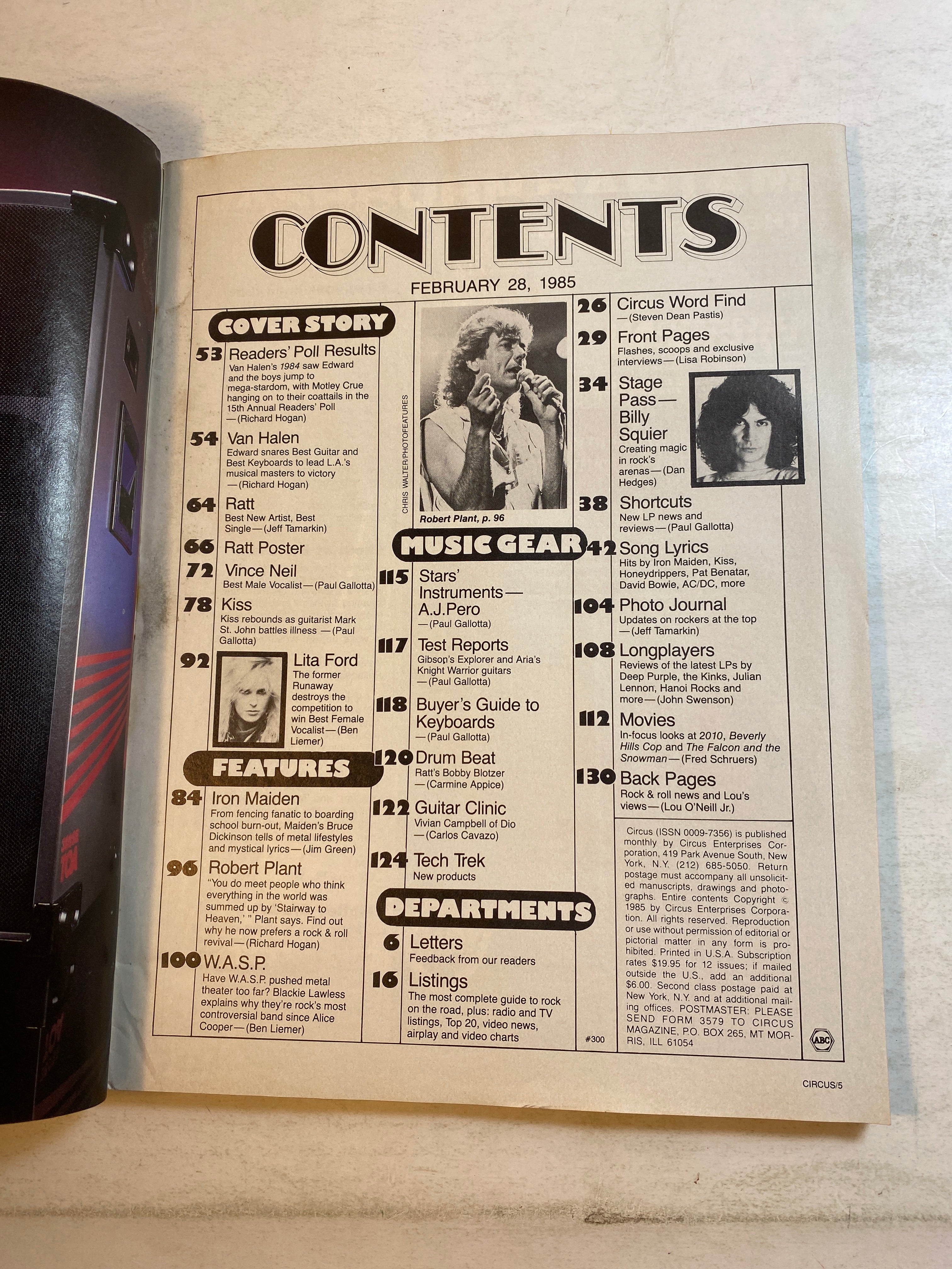 Circus Magazine February 28, 1985 Kiss