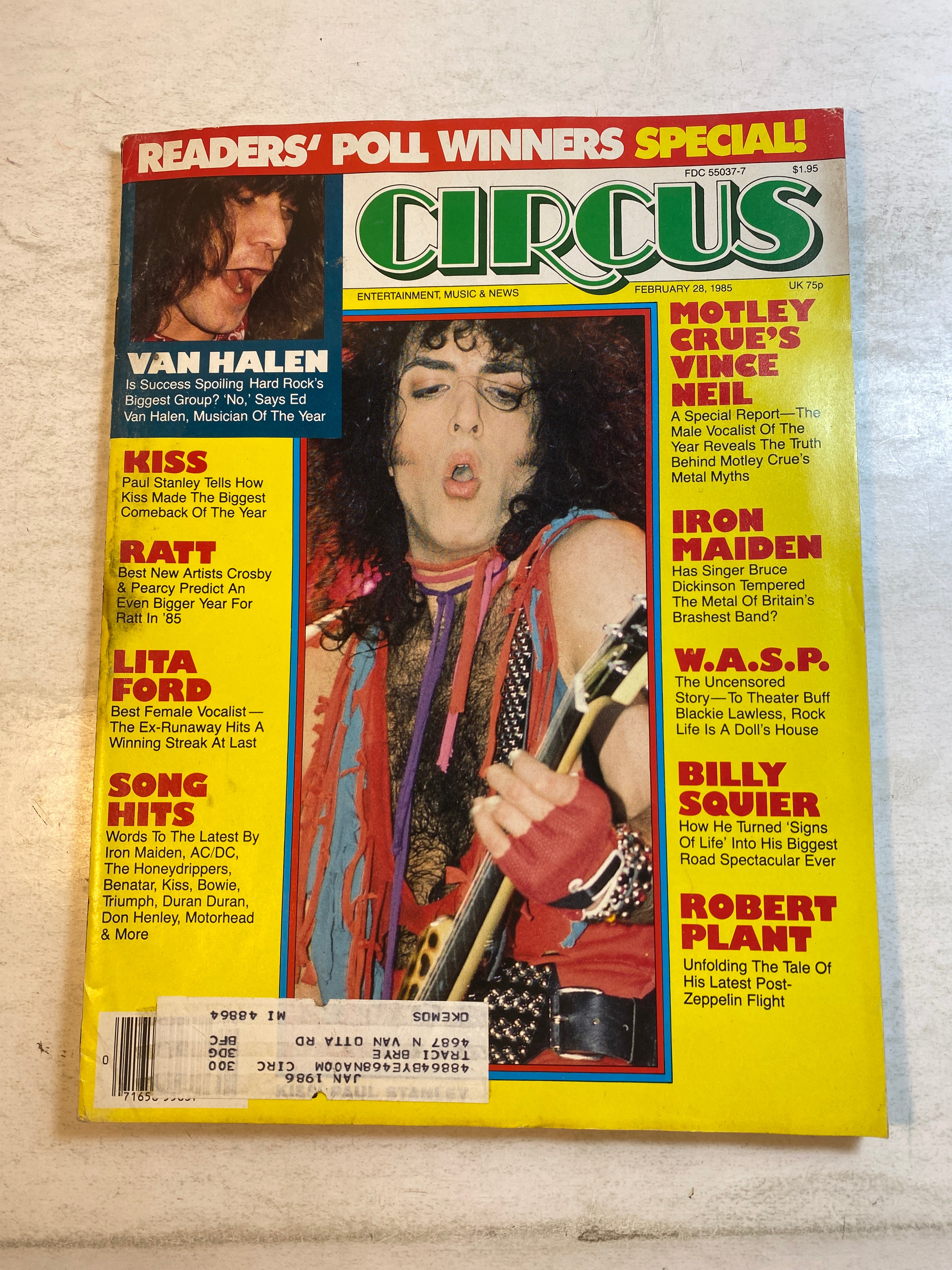 Circus Magazine February 28, 1985 Kiss