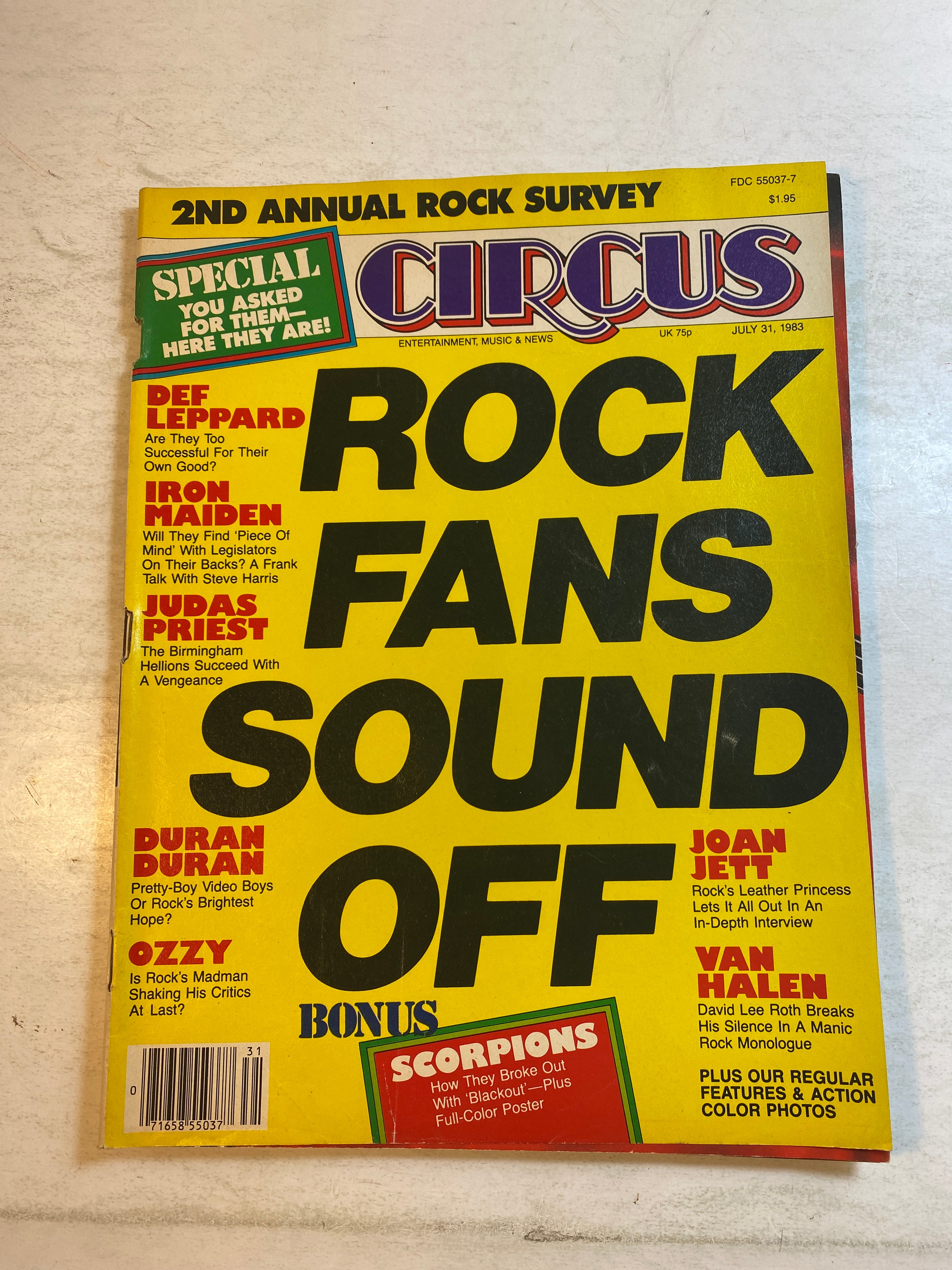 Circus Magazine July 31, 1983 Rock Fan Survey