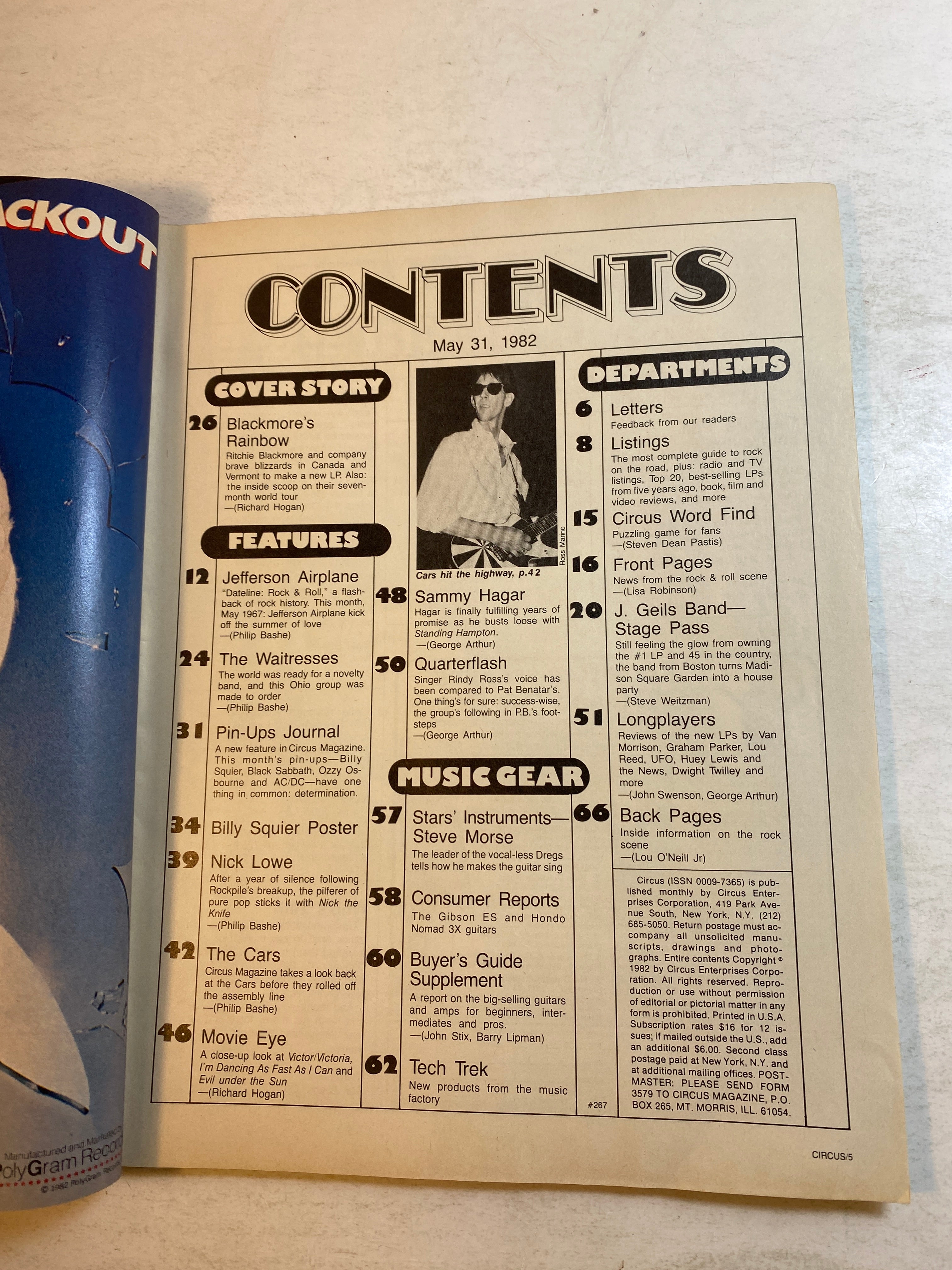 Circus Magazine May 31, 1982 Ritchie Blackmore