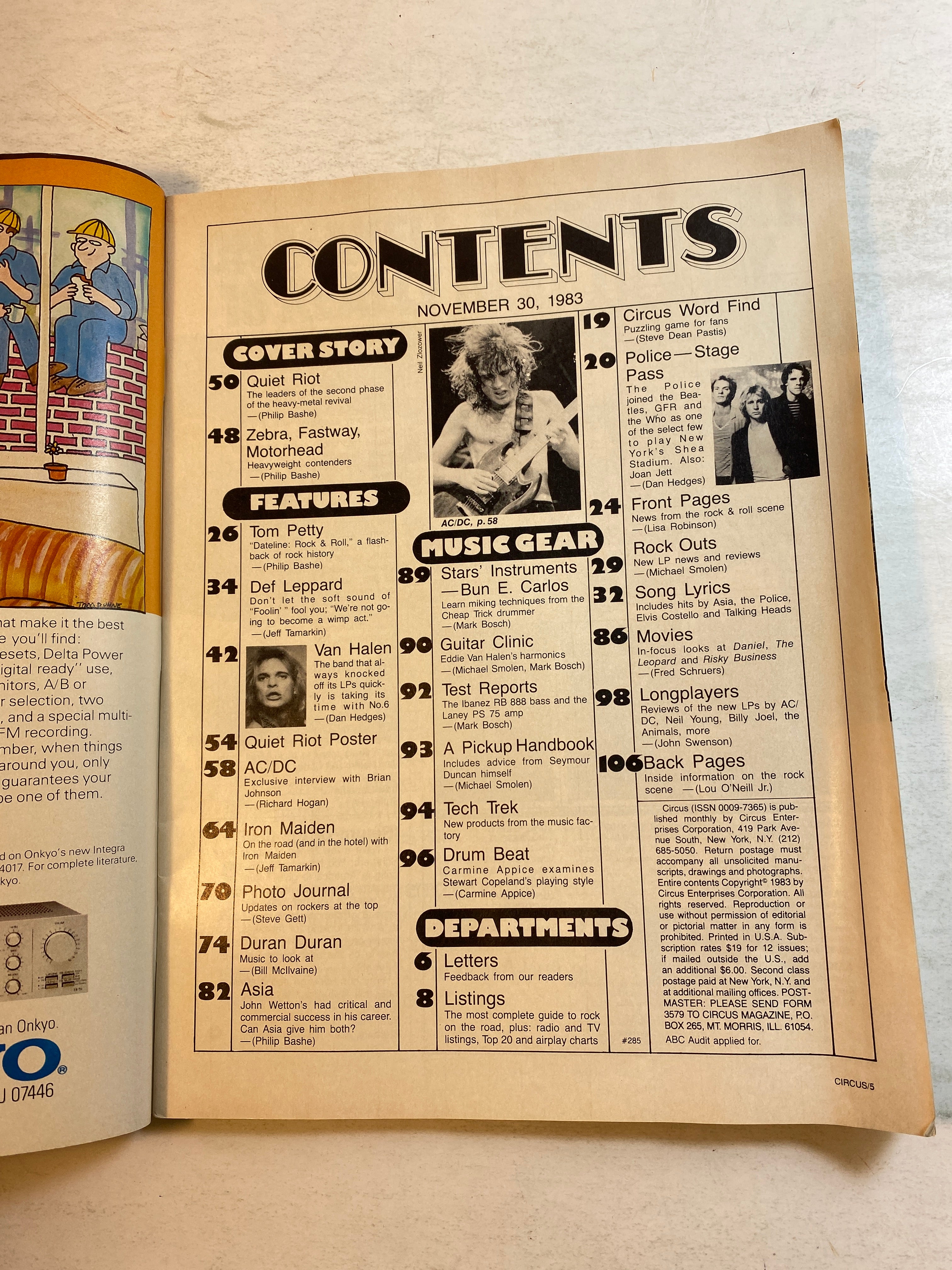 Circus Magazine November 30, 1983 Quiet Riot