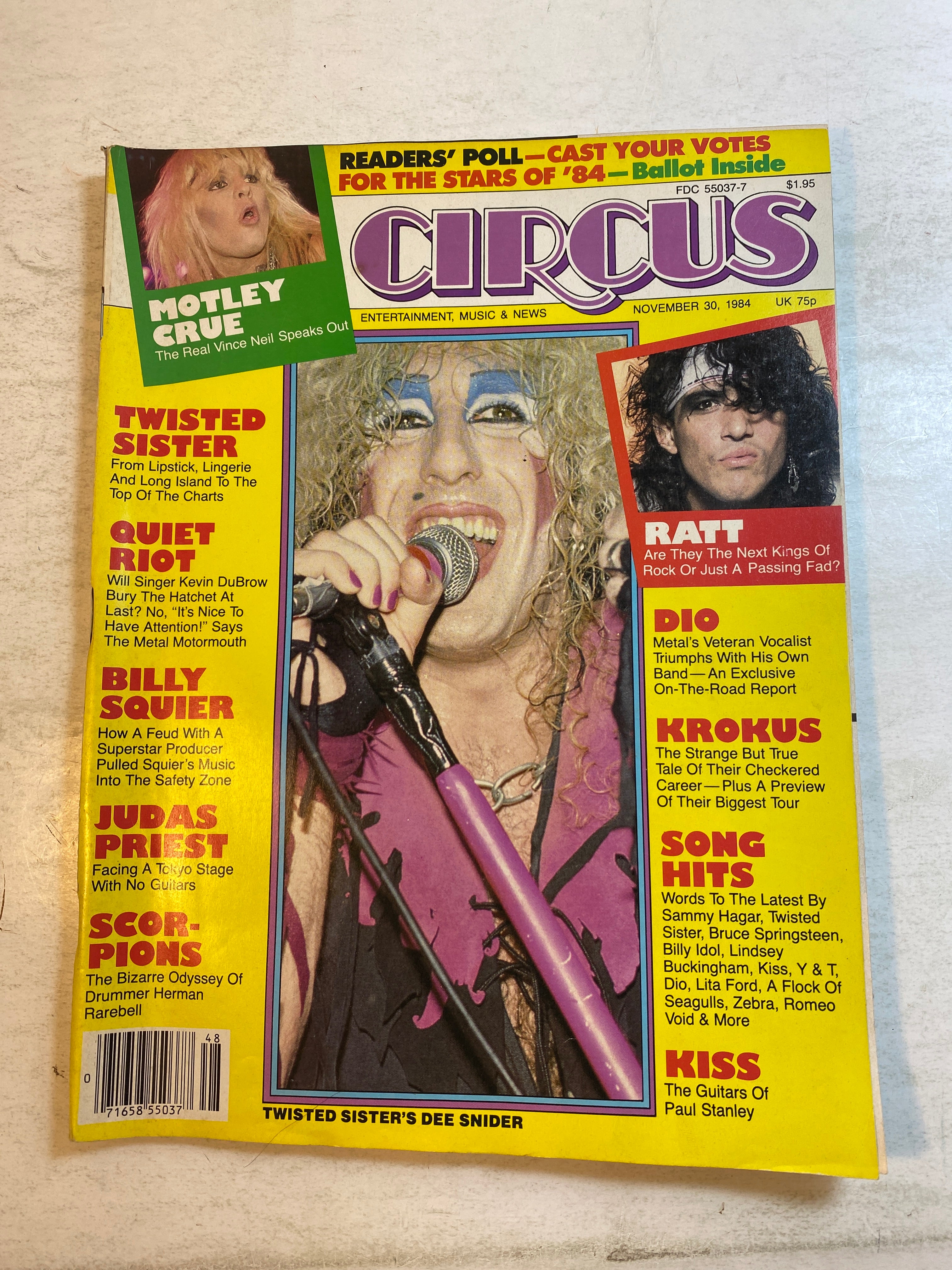 Circus Magazine November 30, 1984 Twisted Sister