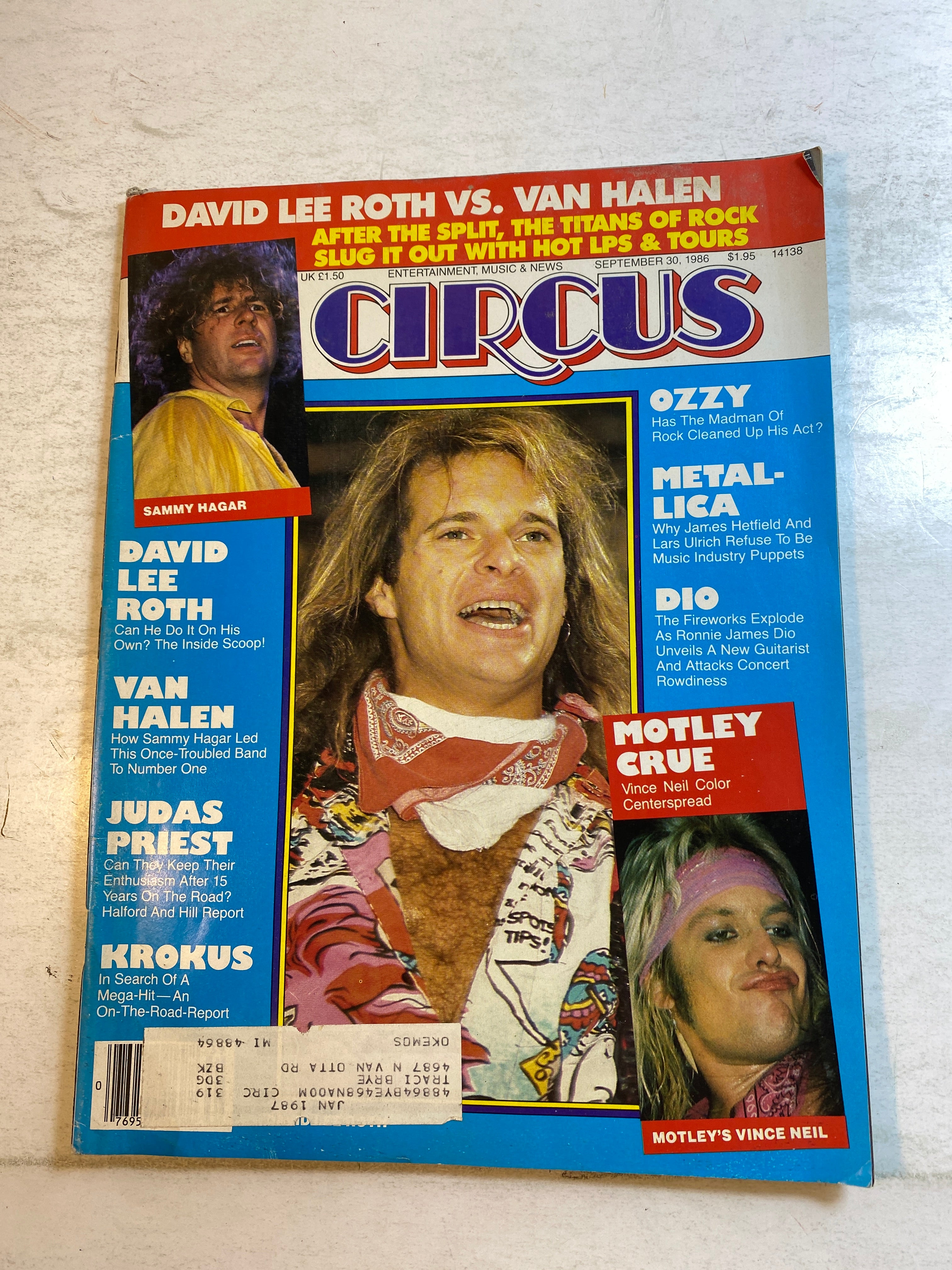 Circus September 30, 1986 David Lee Roth
