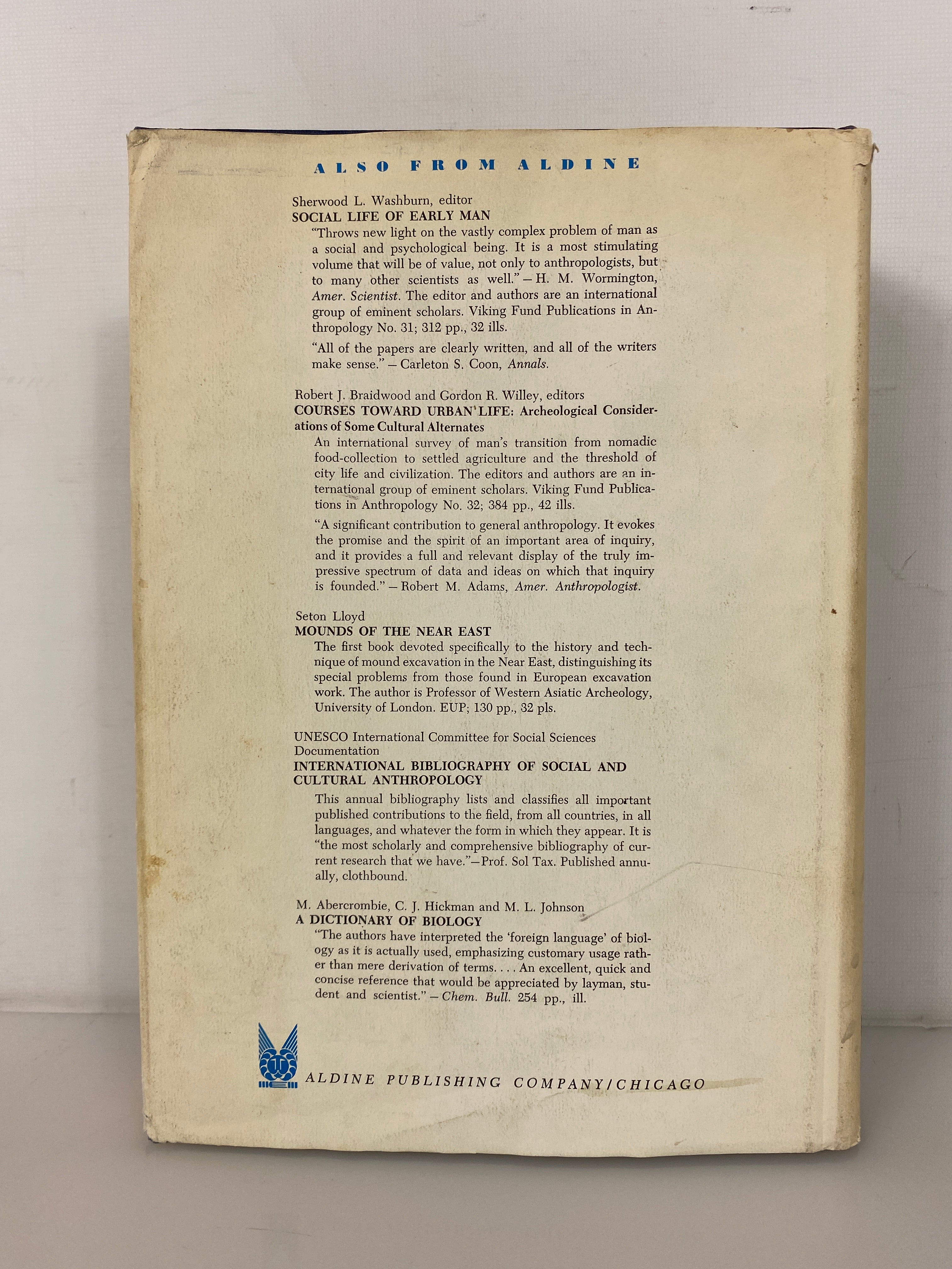 Classification and Human Evolution by Sherwood Washburn 1963 1st Ed HC DJ