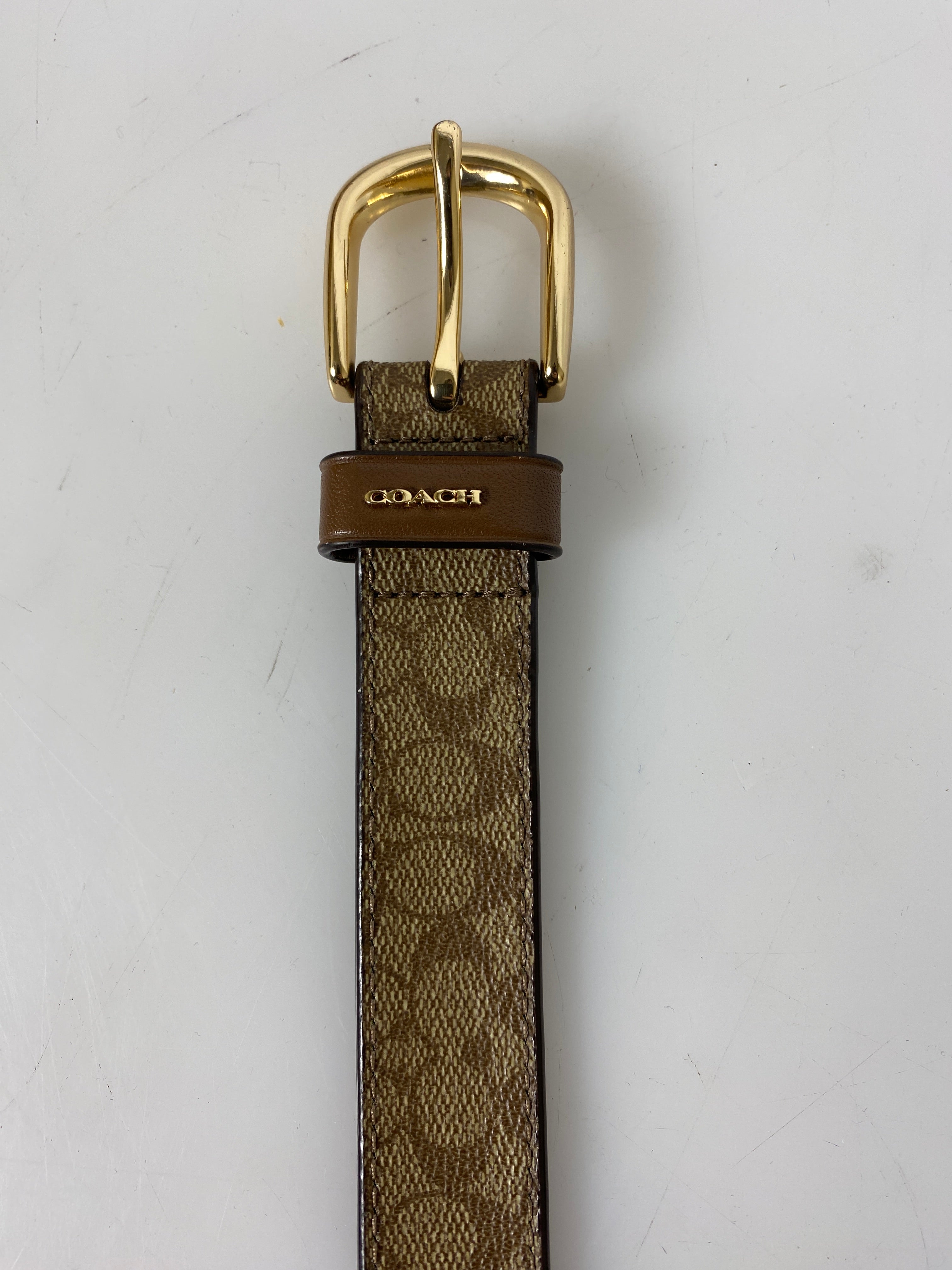 Coach Signature Logo Canvas Belt Women's Size XL