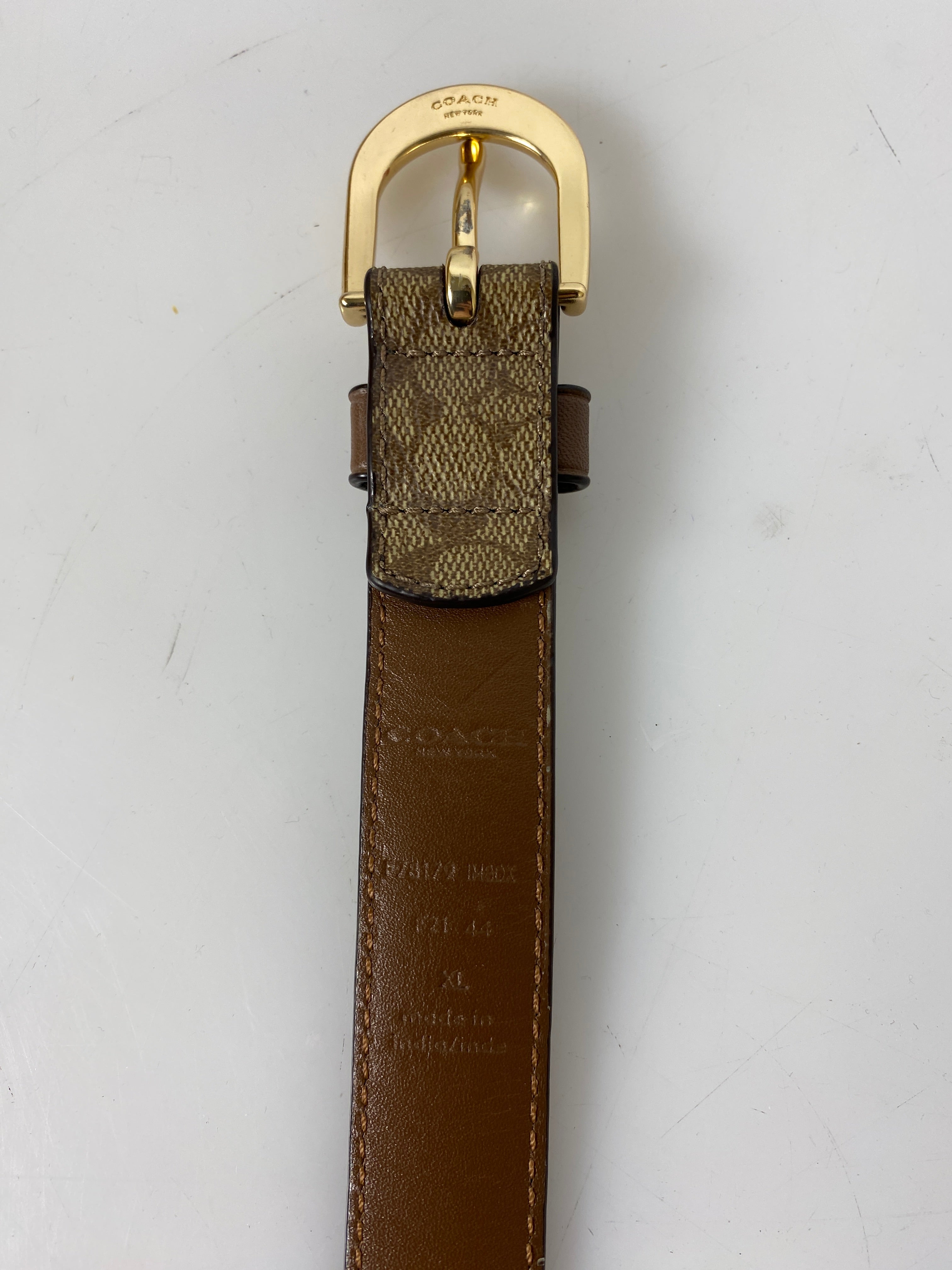 Coach Signature Logo Canvas Belt Women's Size XL