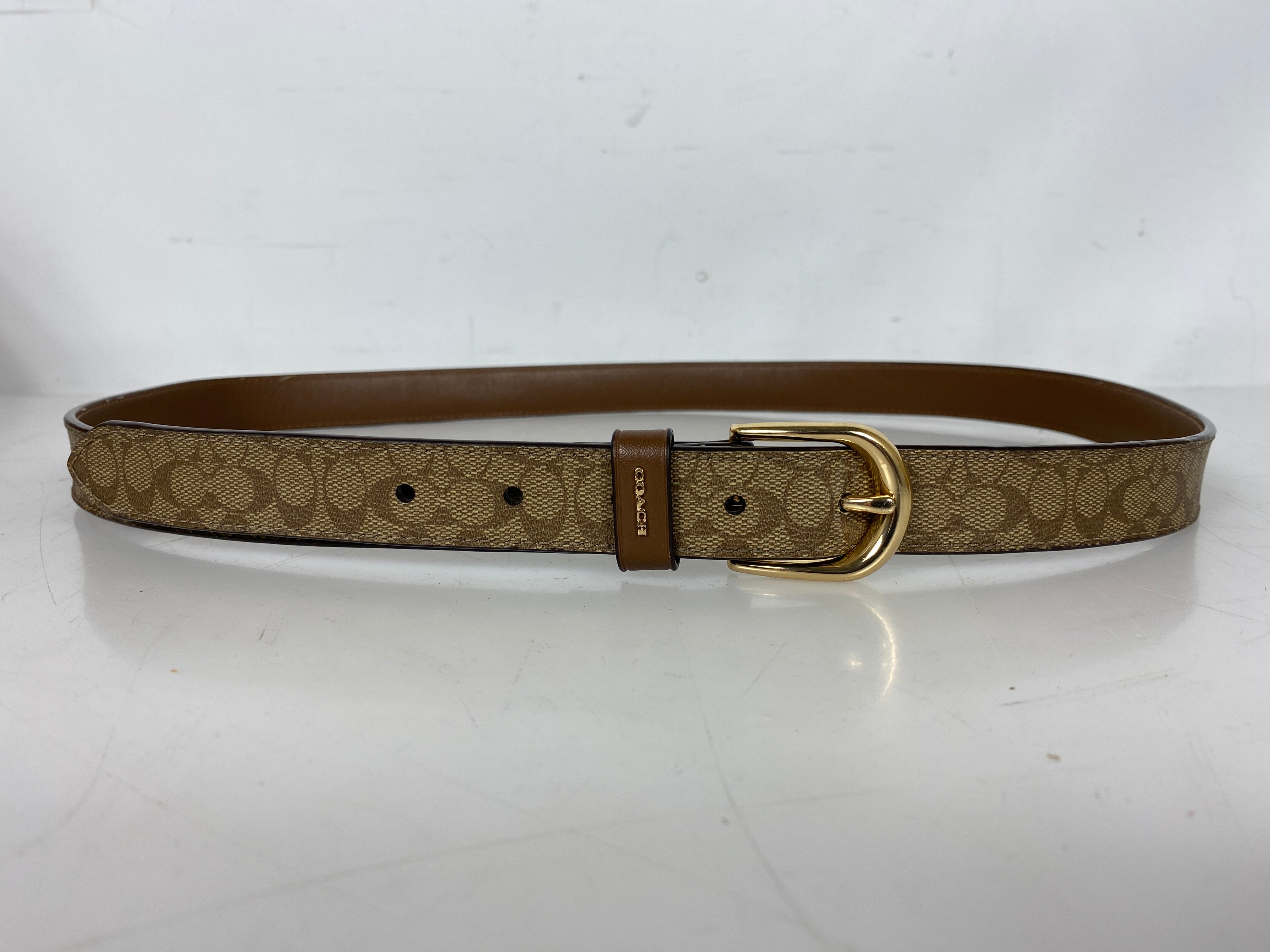 Coach Signature Logo Canvas Belt Women's Size XL