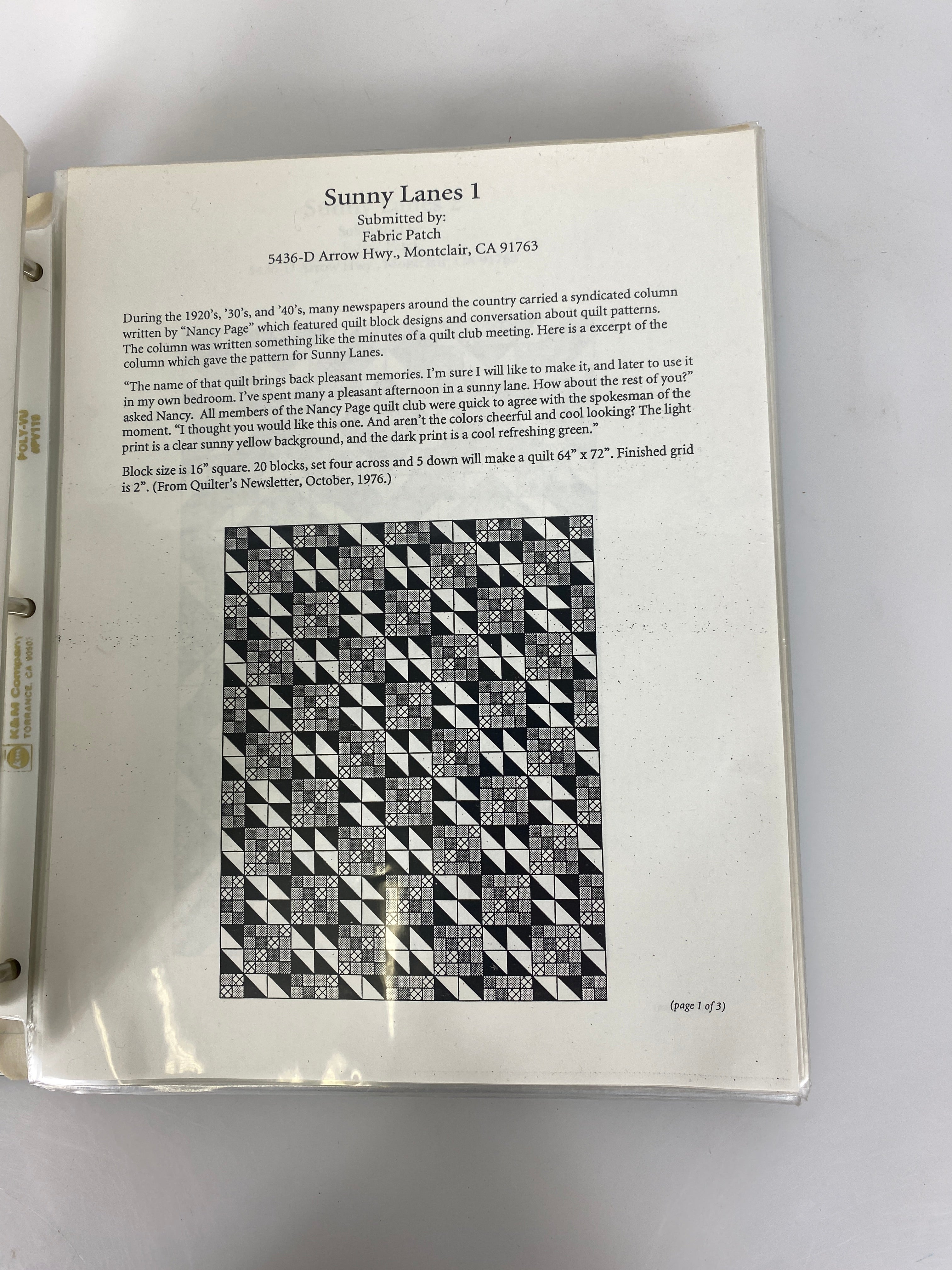 Collection of Vintage Quilt Patterns 1980s