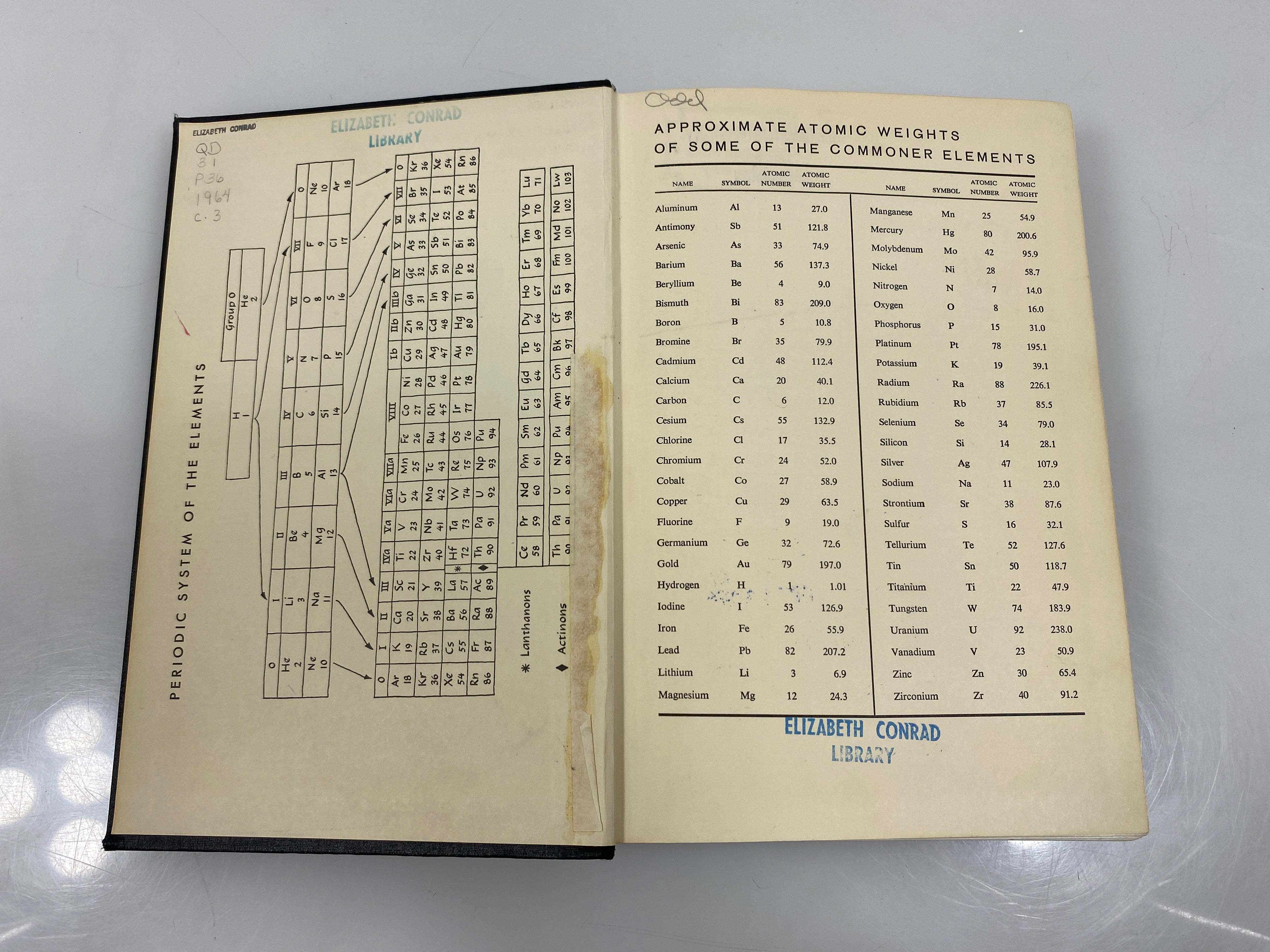 College Chemistry by Pauling 3rd Edition Ex-library 1964 HC