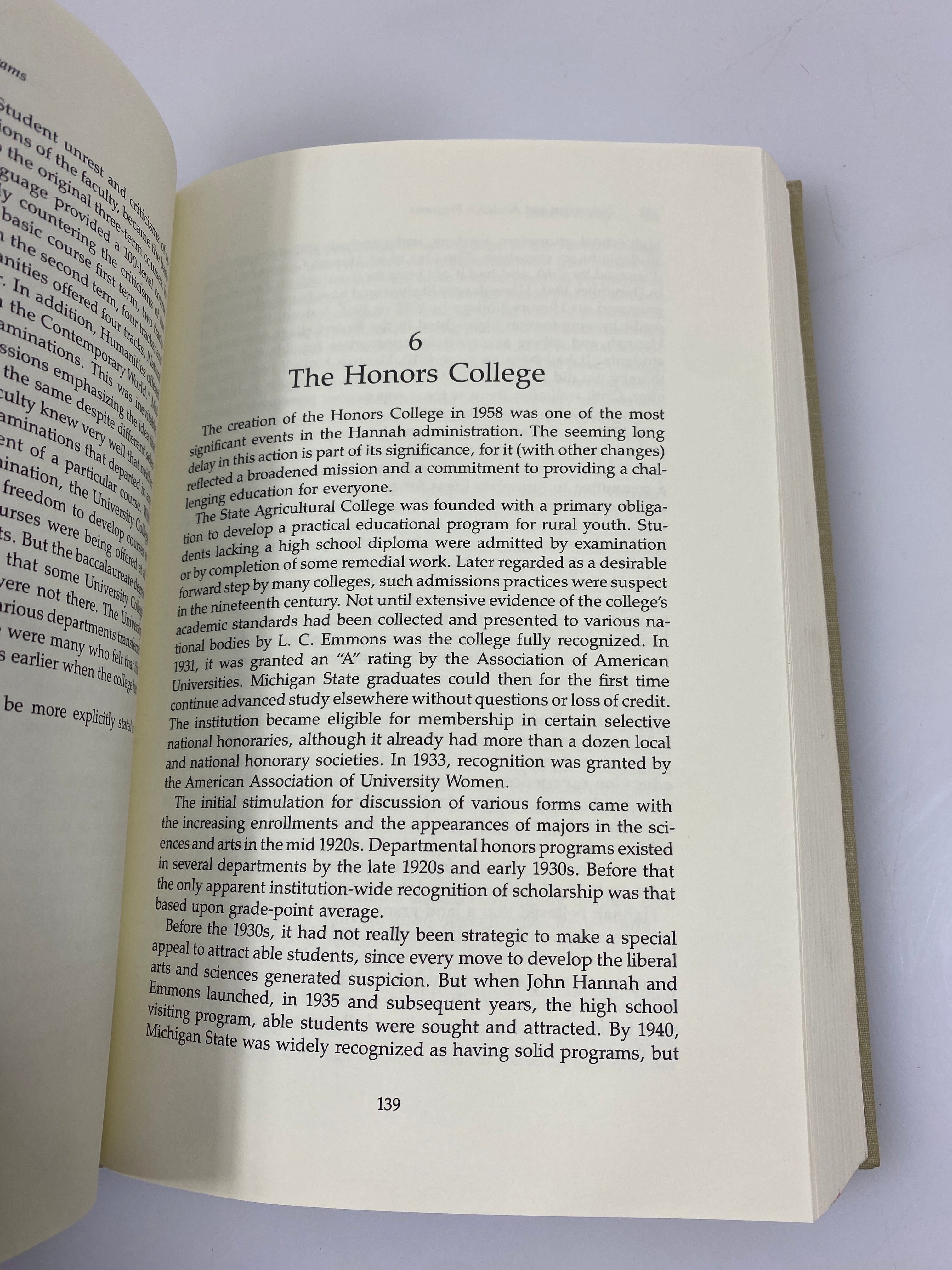 College to University: Hannah Years at Michigan State Dressel HC 1987