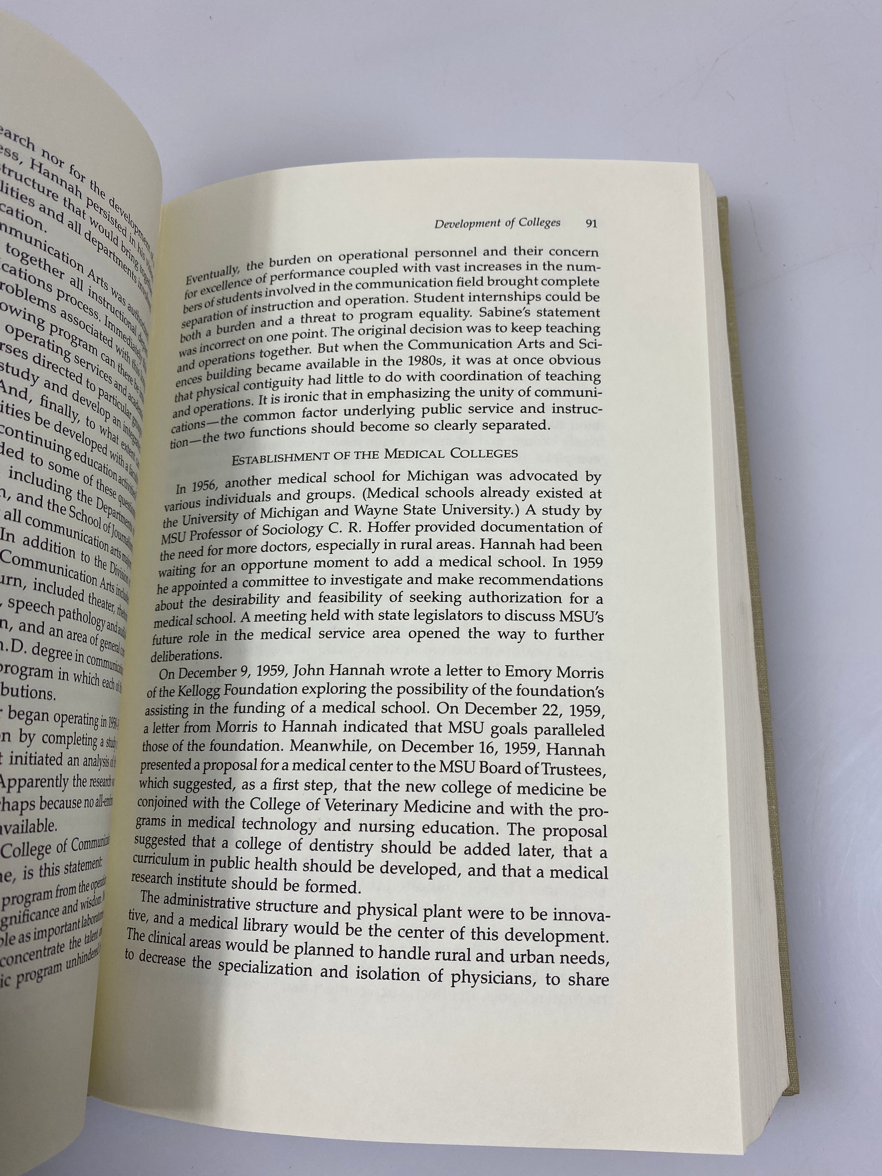 College to University: Hannah Years at Michigan State Dressel HC 1987