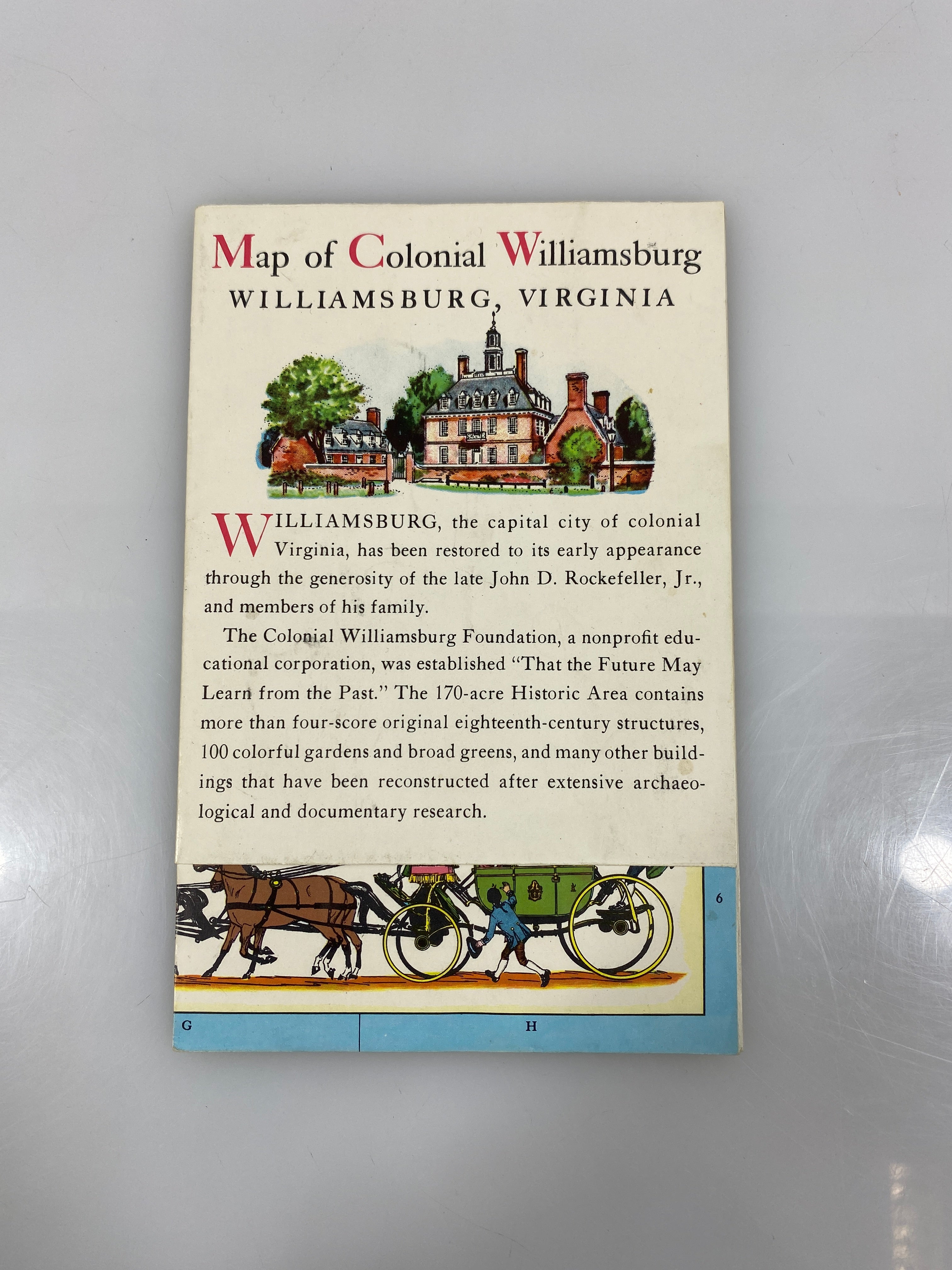 Colonial Williamsburg Official Guidebook & Map 1970 SC