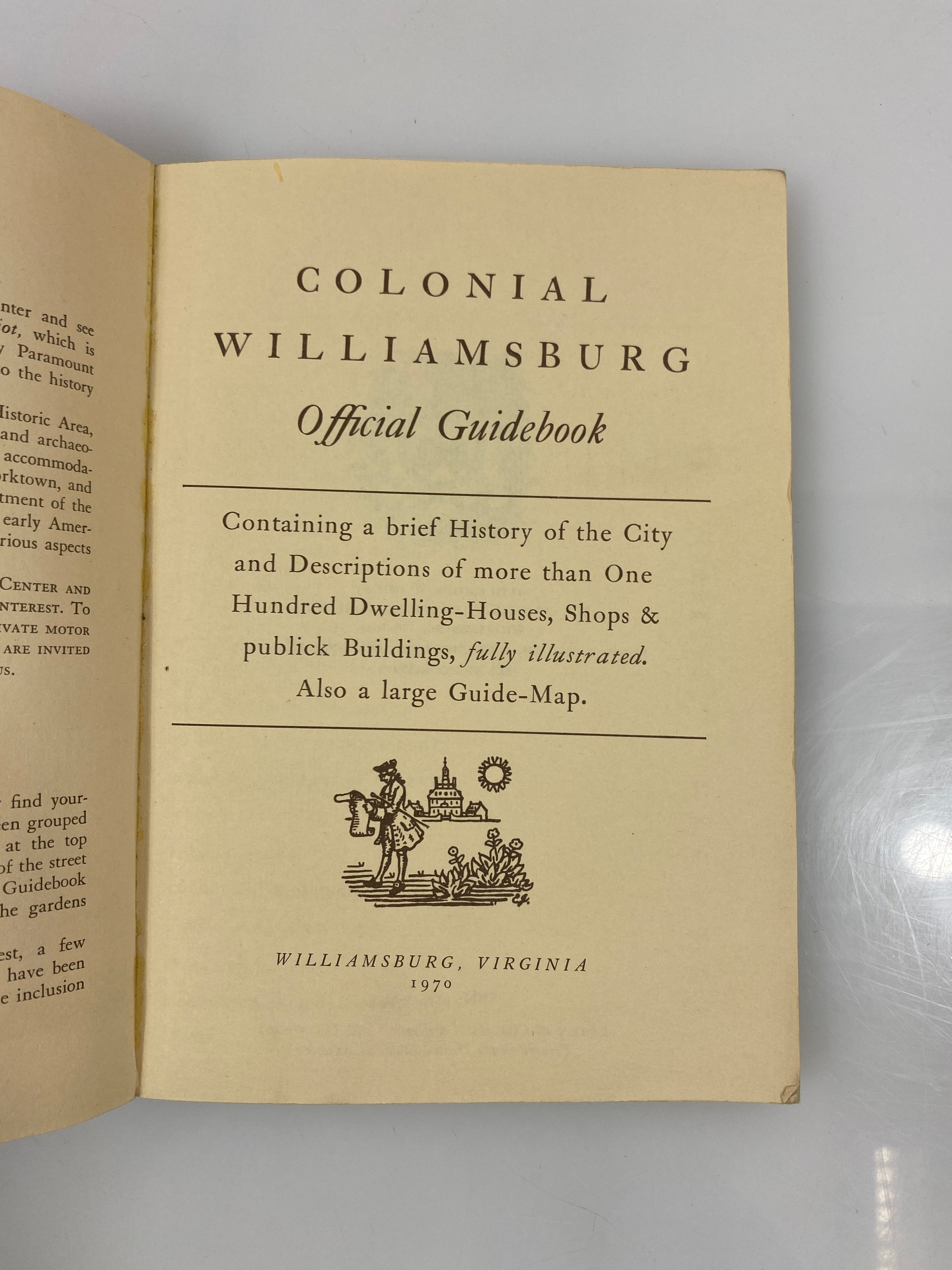 Colonial Williamsburg Official Guidebook & Map 1970 SC
