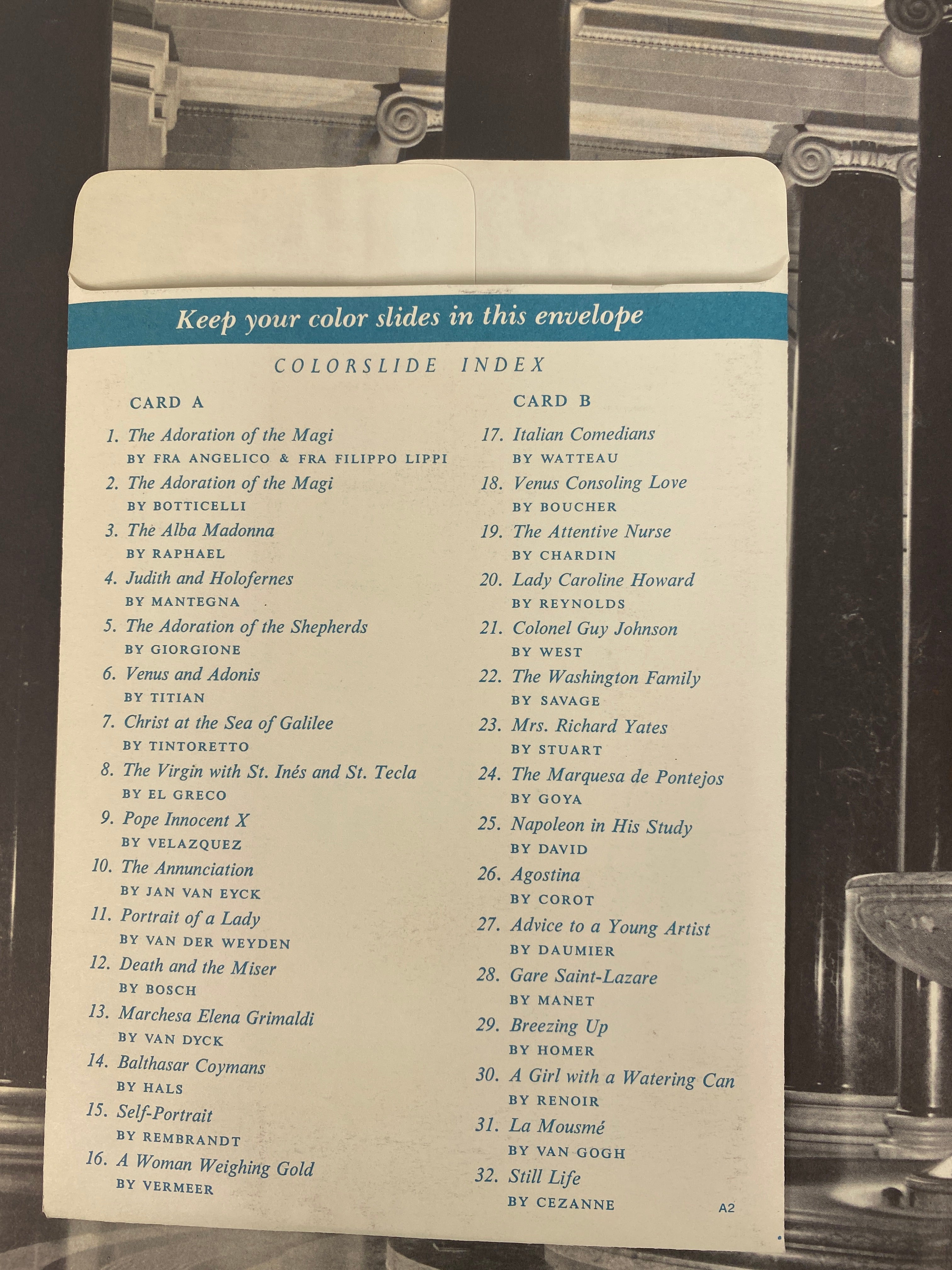Colorslide Tour National Gallery Washington DC w/ 45 record 1960