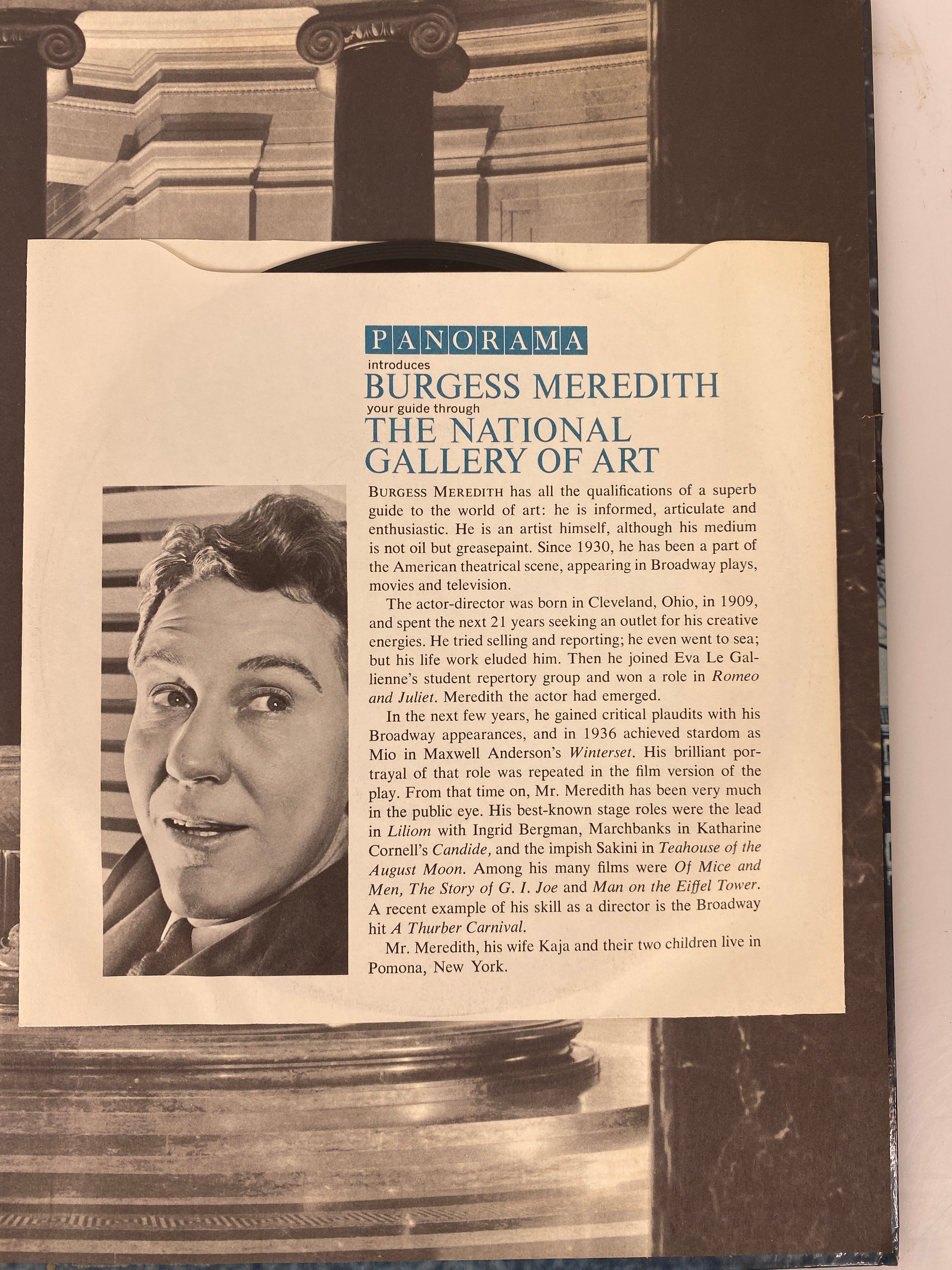 Colorslide Tour National Gallery Washington DC w/ 45 record 1960