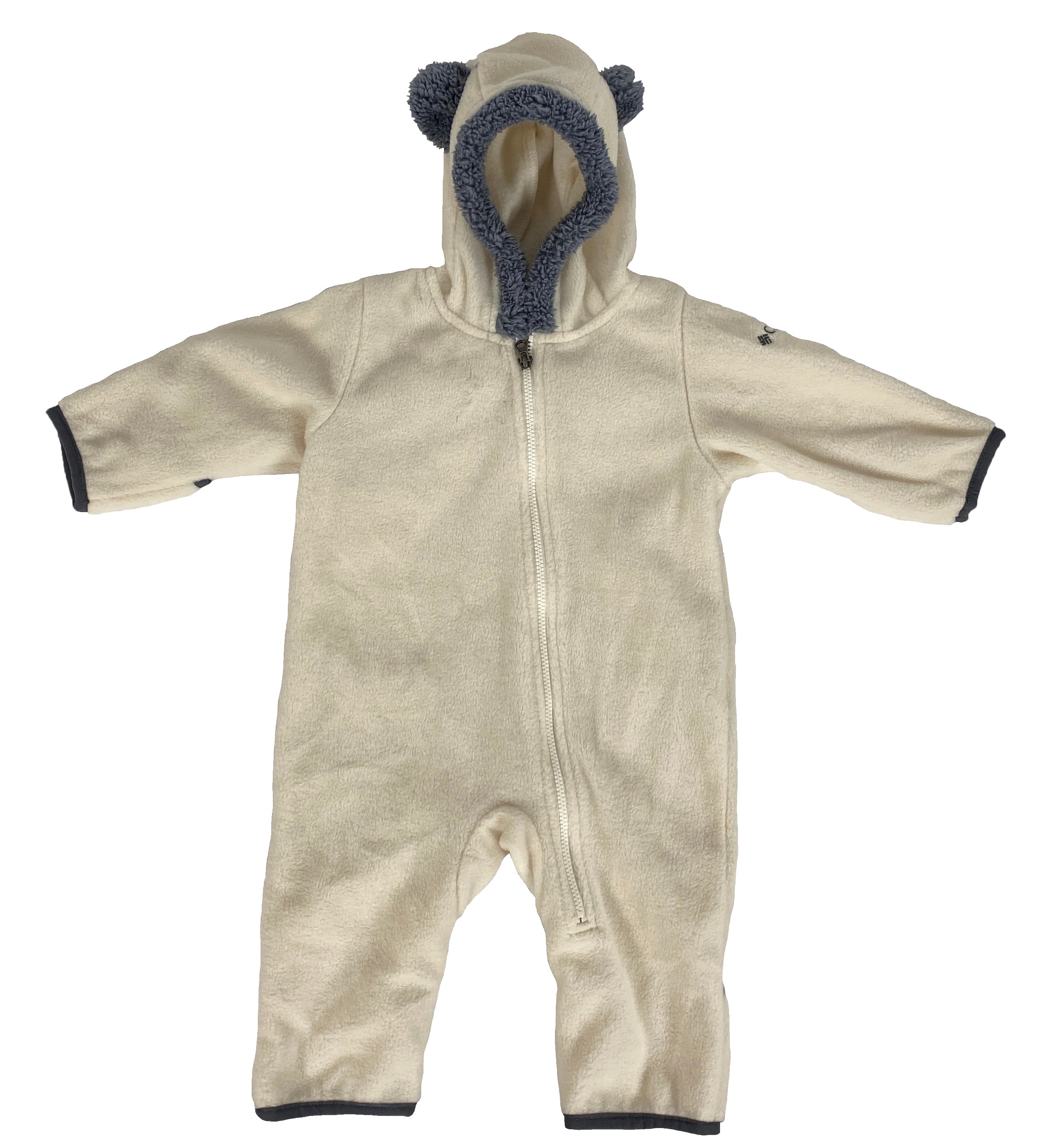 Columbia Cream Fleece Bear Onesie Kid's Size 3-6 Months