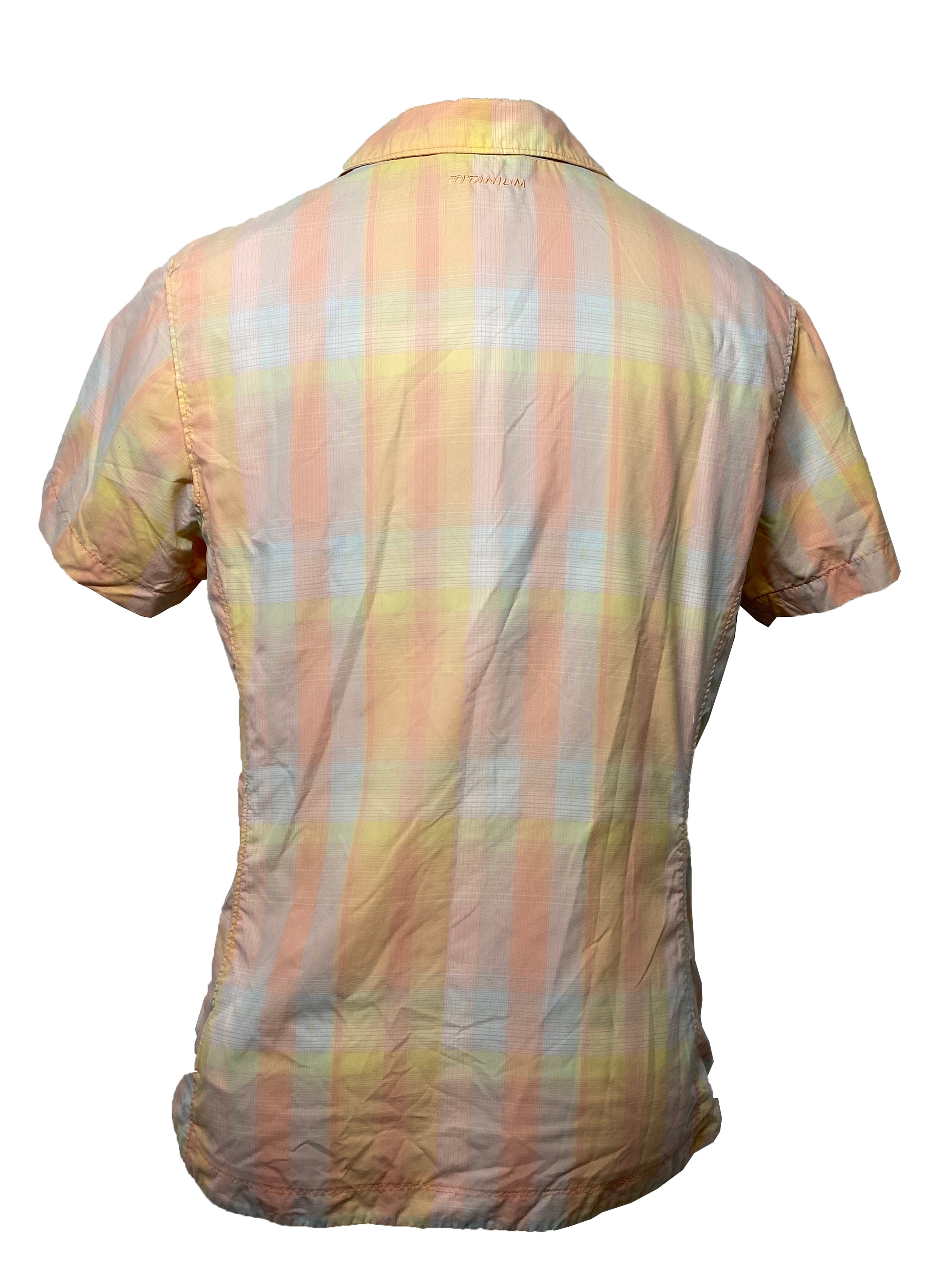 Columbia Titanium Omni-Dry Short Sleeve Button Down Shirt Pastel Plaid Women's Size M