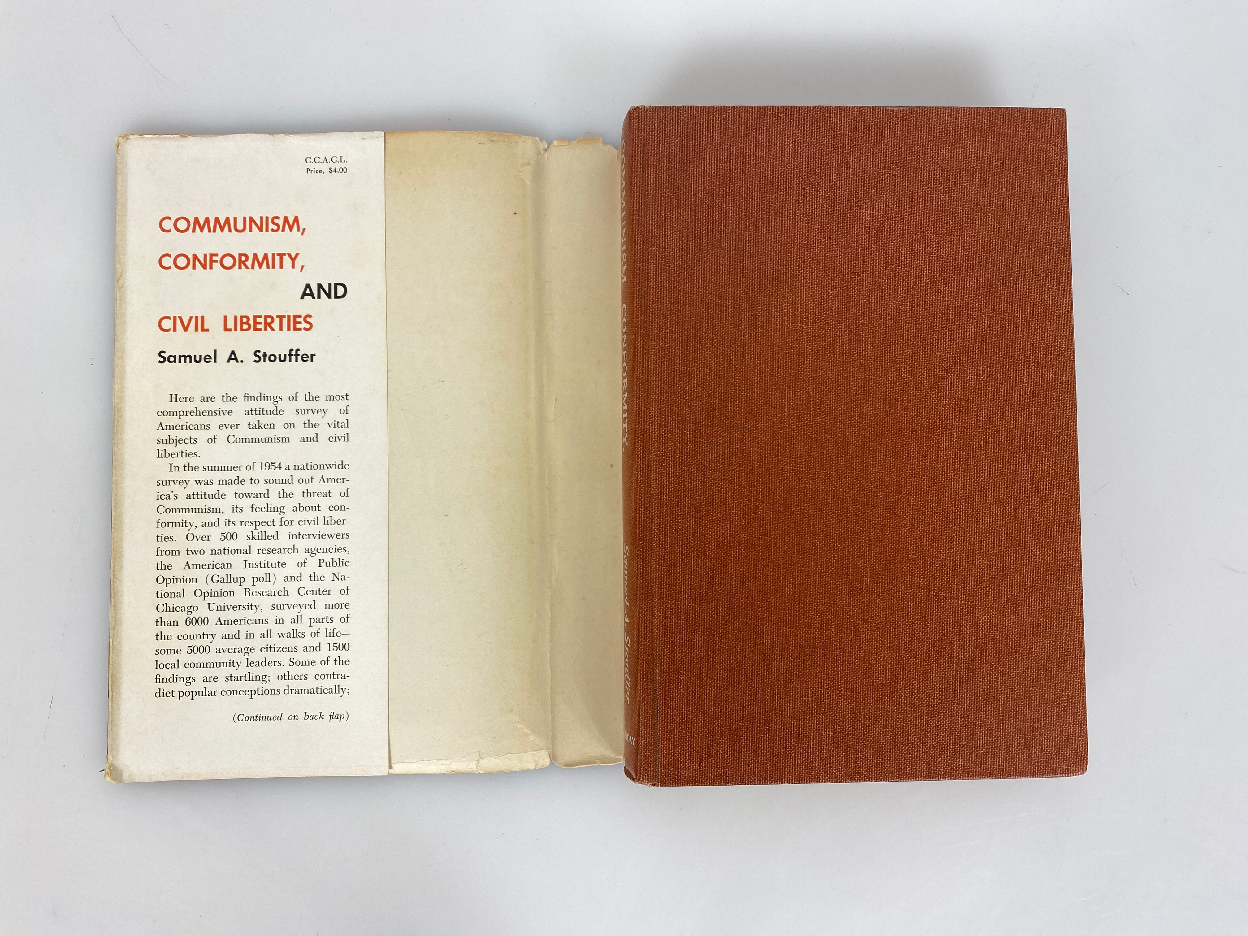 Communism Conformity and Civil Liberties by Stouffer 1955 1st Ed HCDJ