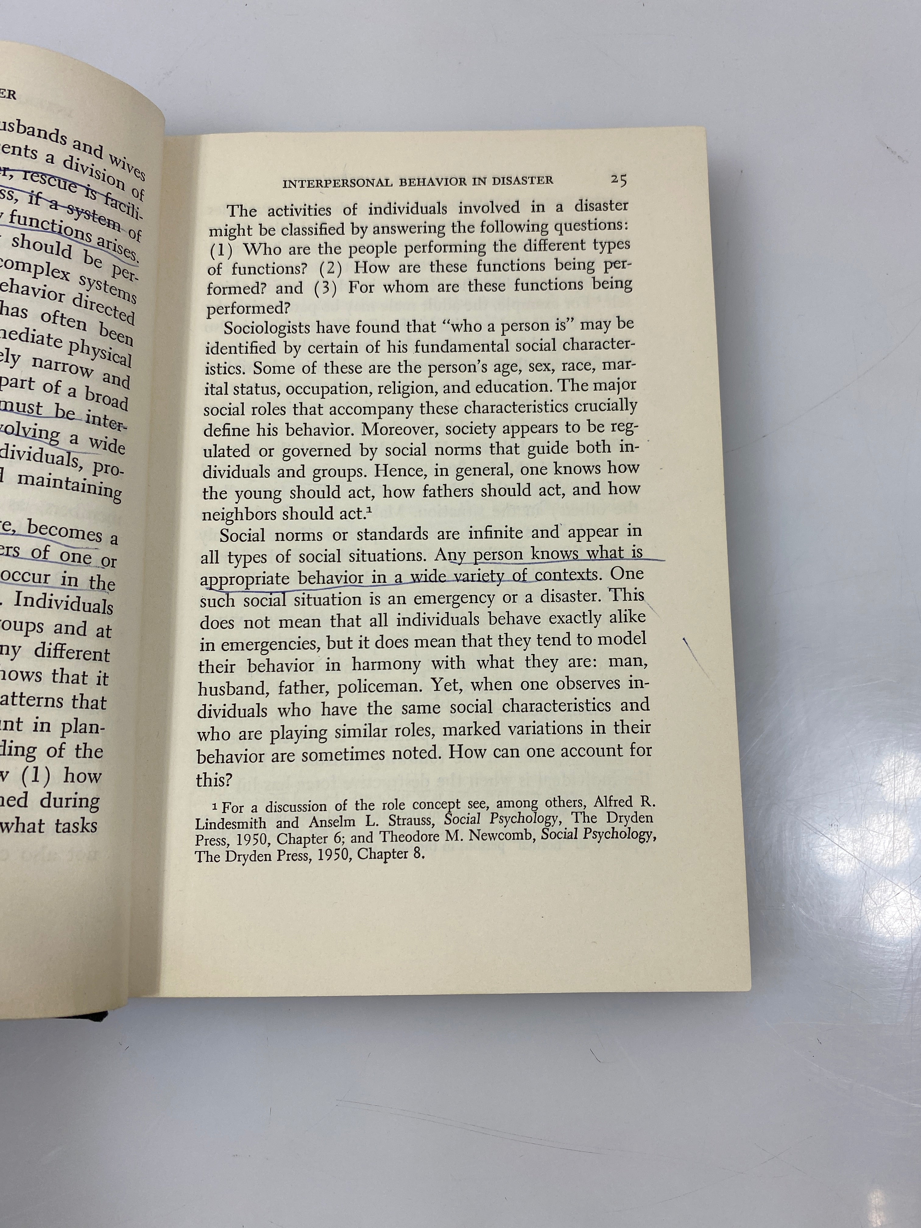 Community in Disaster by Form/Nosow Ex-library 1958 HC