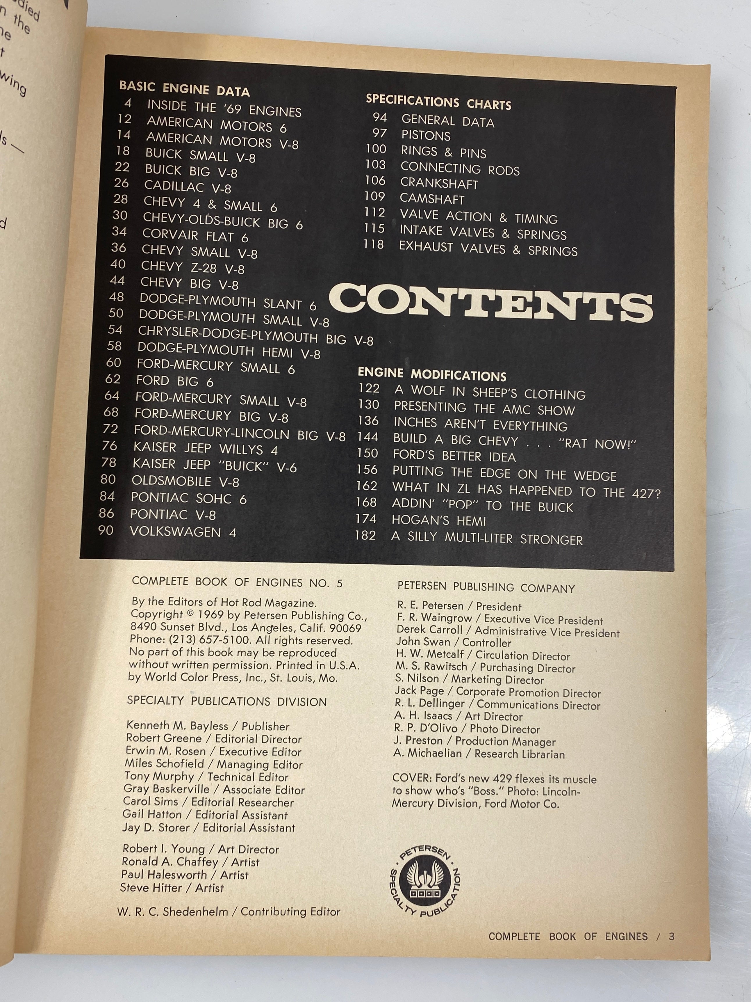 Complete Book of Engines 1969 Hot Rod Magazine 5th Annual Edition SC