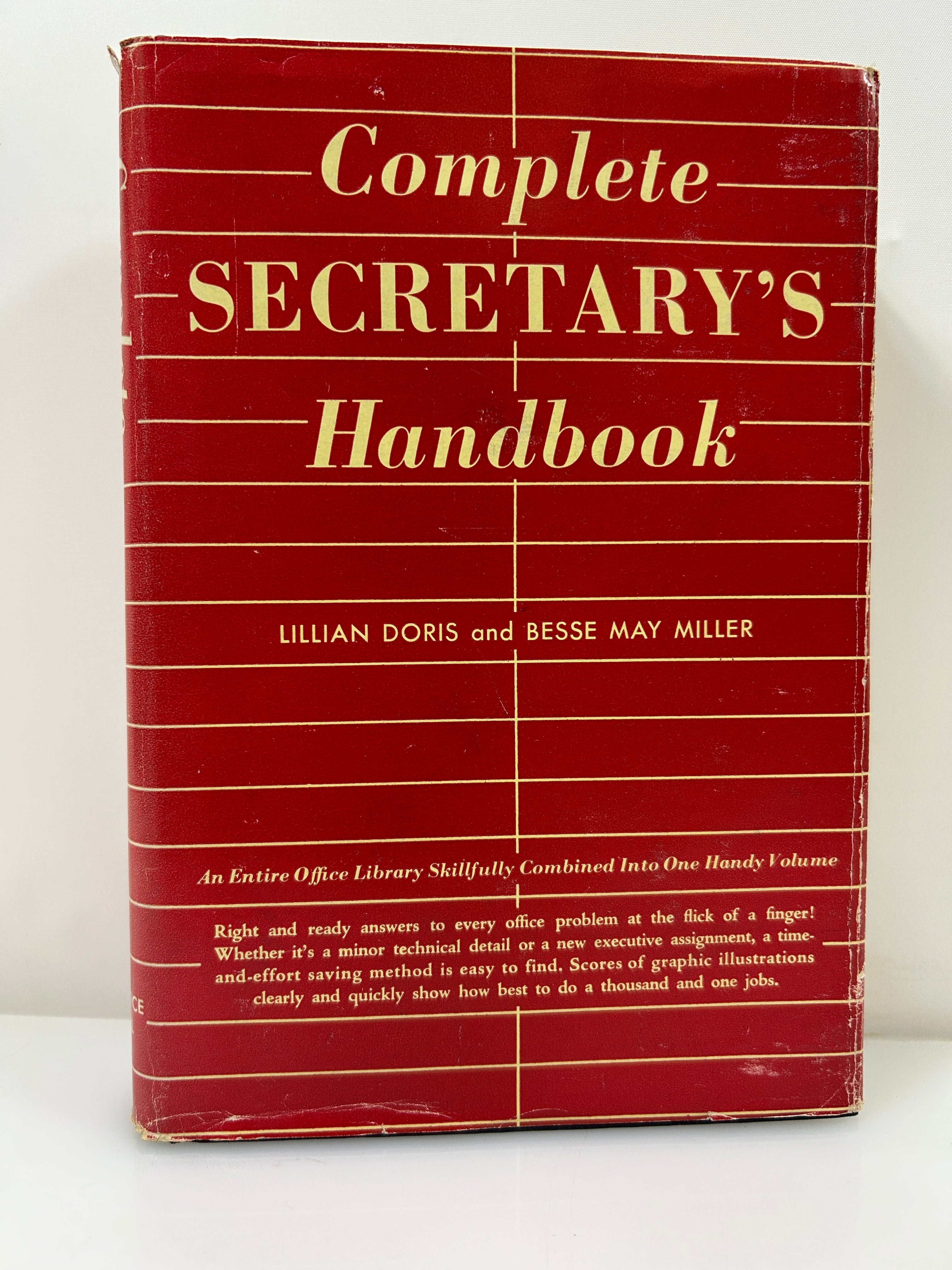 Complete Secretary's Handbook by Doris/Miller Prentice Hall 13th Print 1956 HCDJ