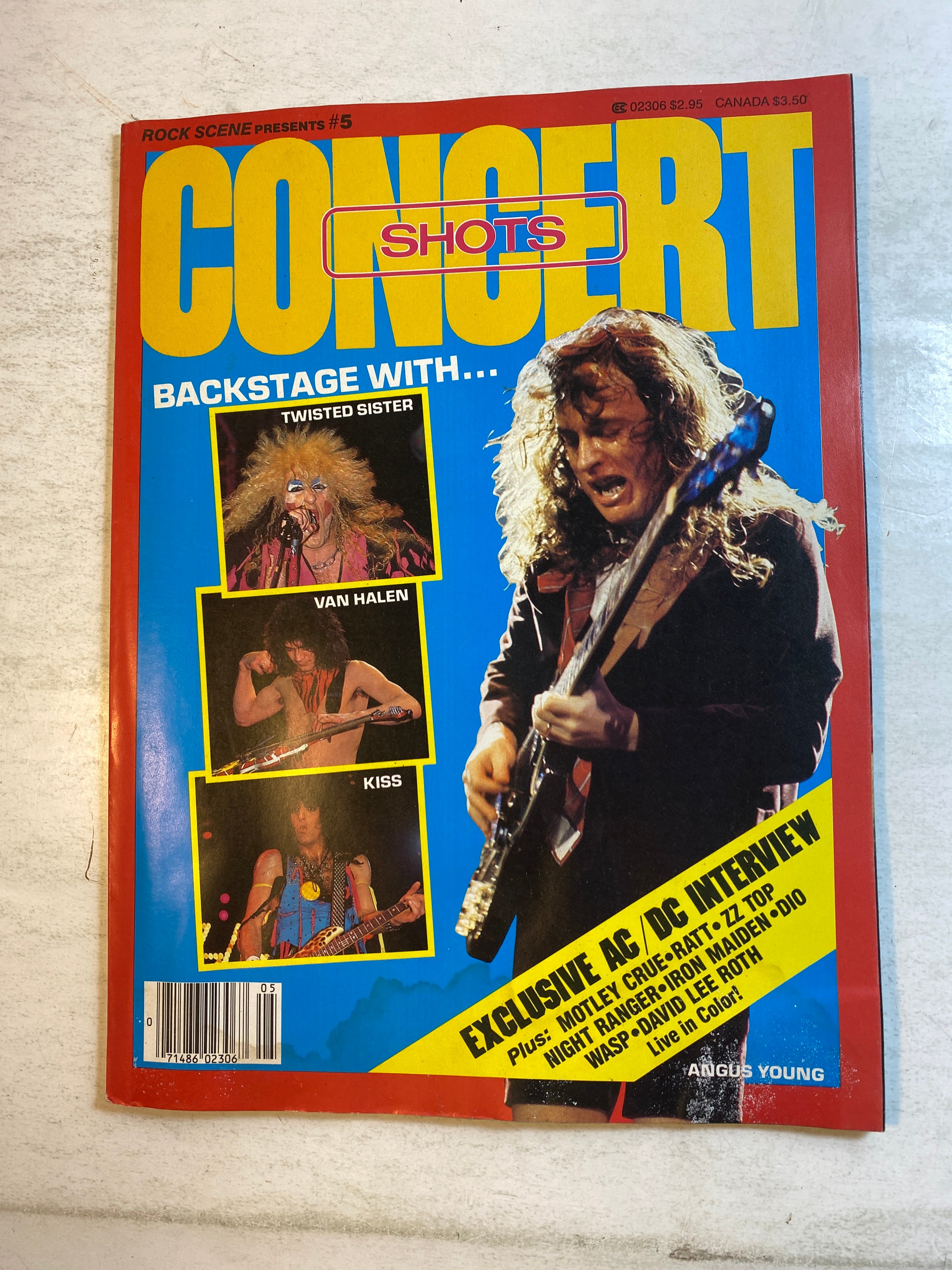 Concert Shots #5 by Rock Scene March 1986 AC/DC