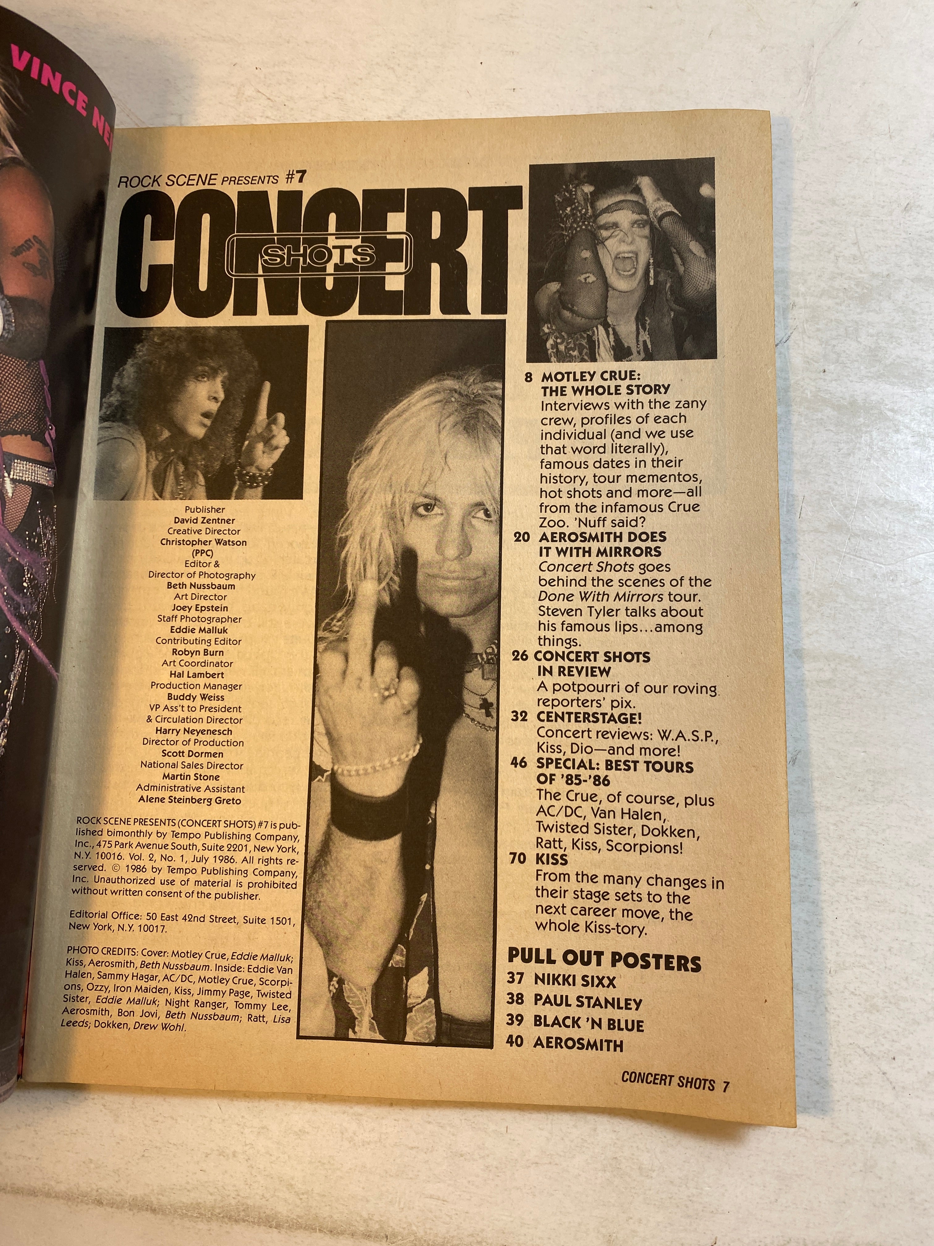 Concert Shots Magazine July 1986 Vince Neil