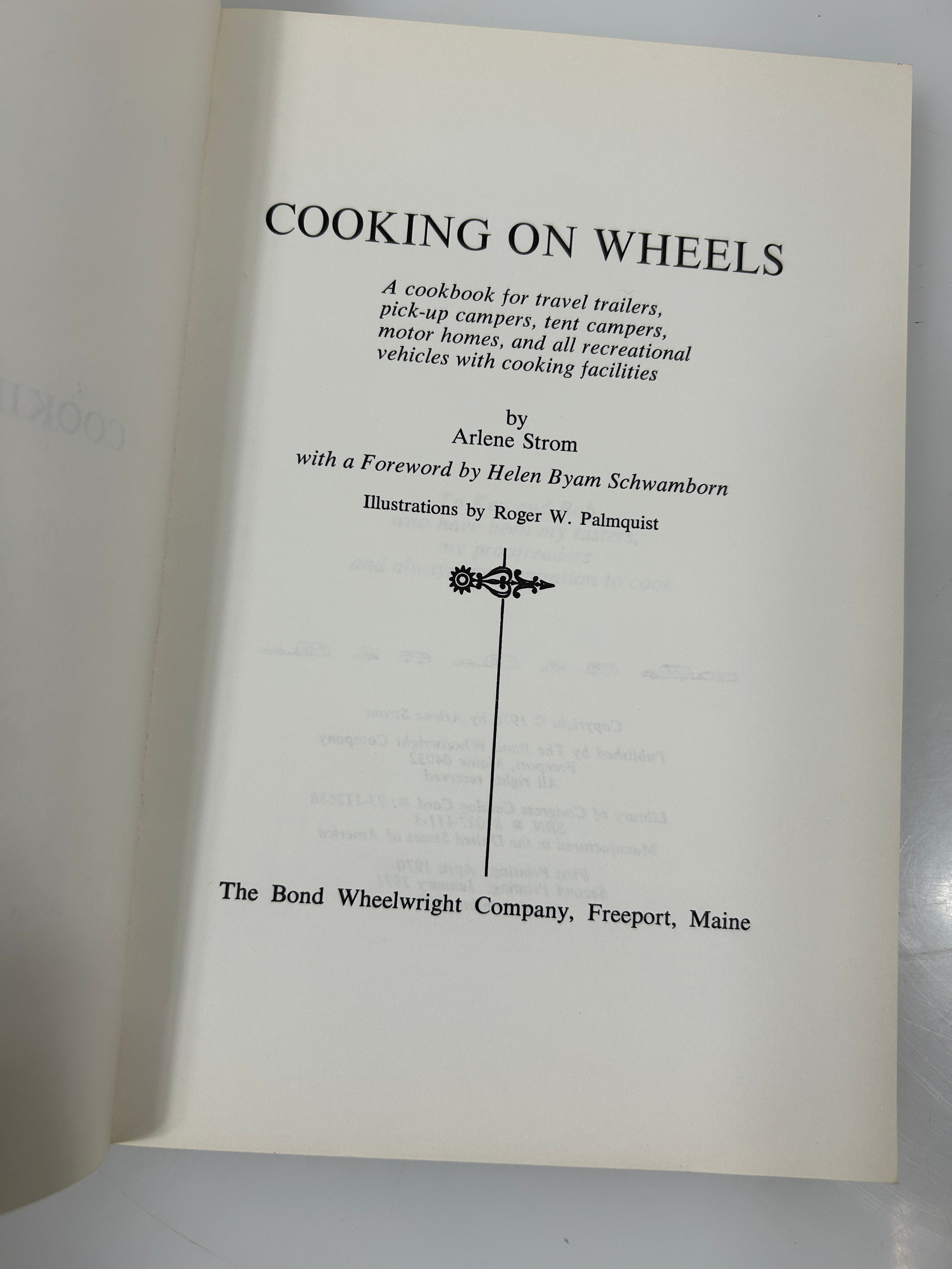 Cooking on Wheels by Arlene Strom 4th Printing The Bond Wheelwright Co 1970