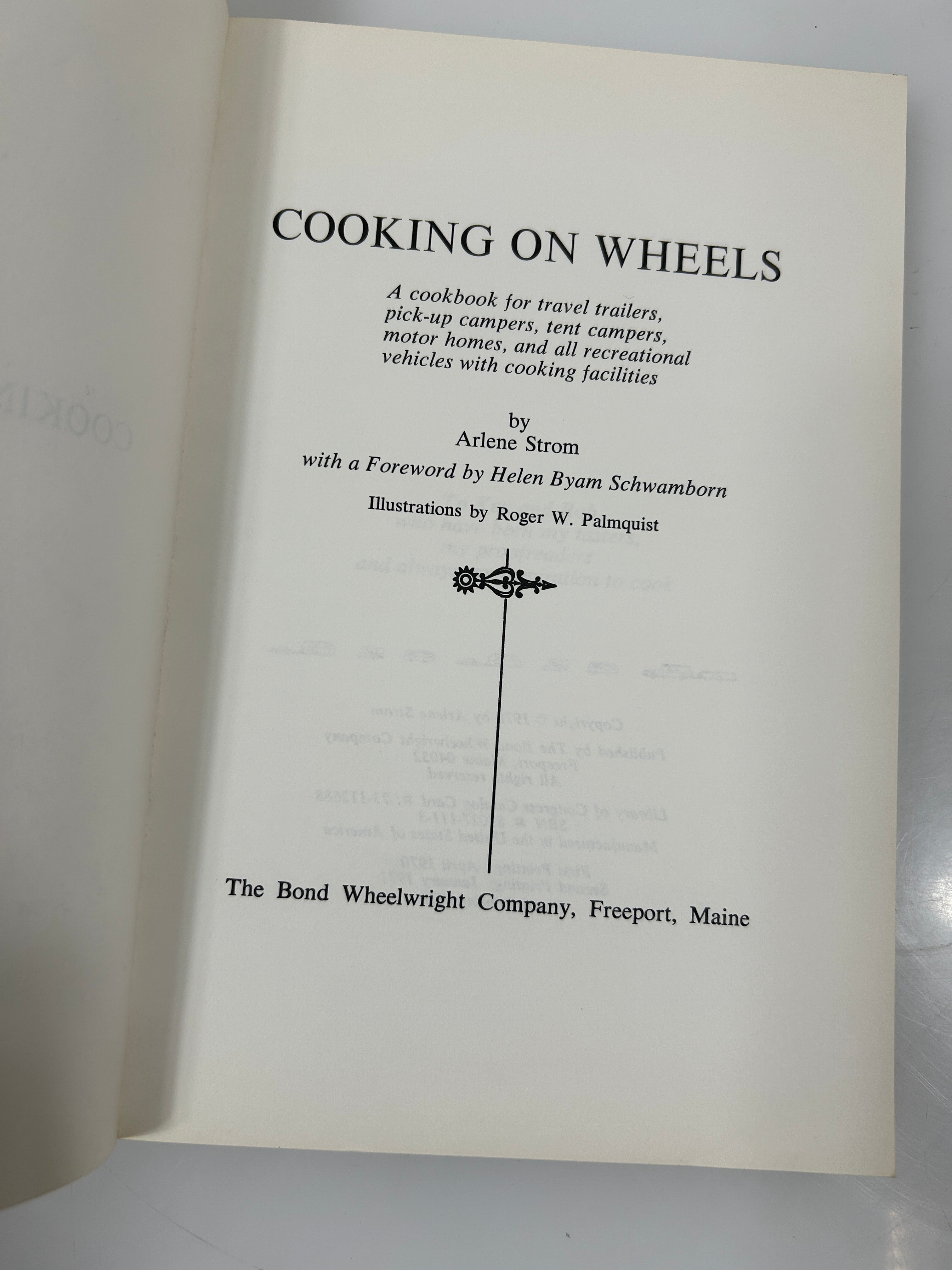 Cooking on Wheels by Arlene Strom 4th Printing The Bond Wheelwright Co 1970