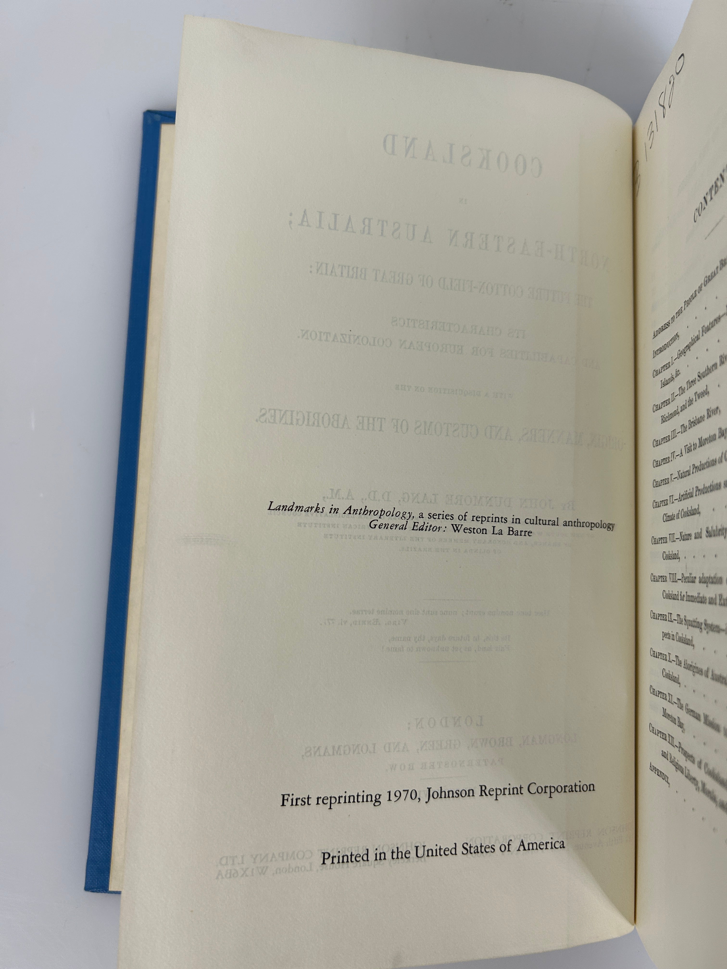 Cooksland in North-Eastern Australia John Lang 1970 1st Reprint Ex-Library HC