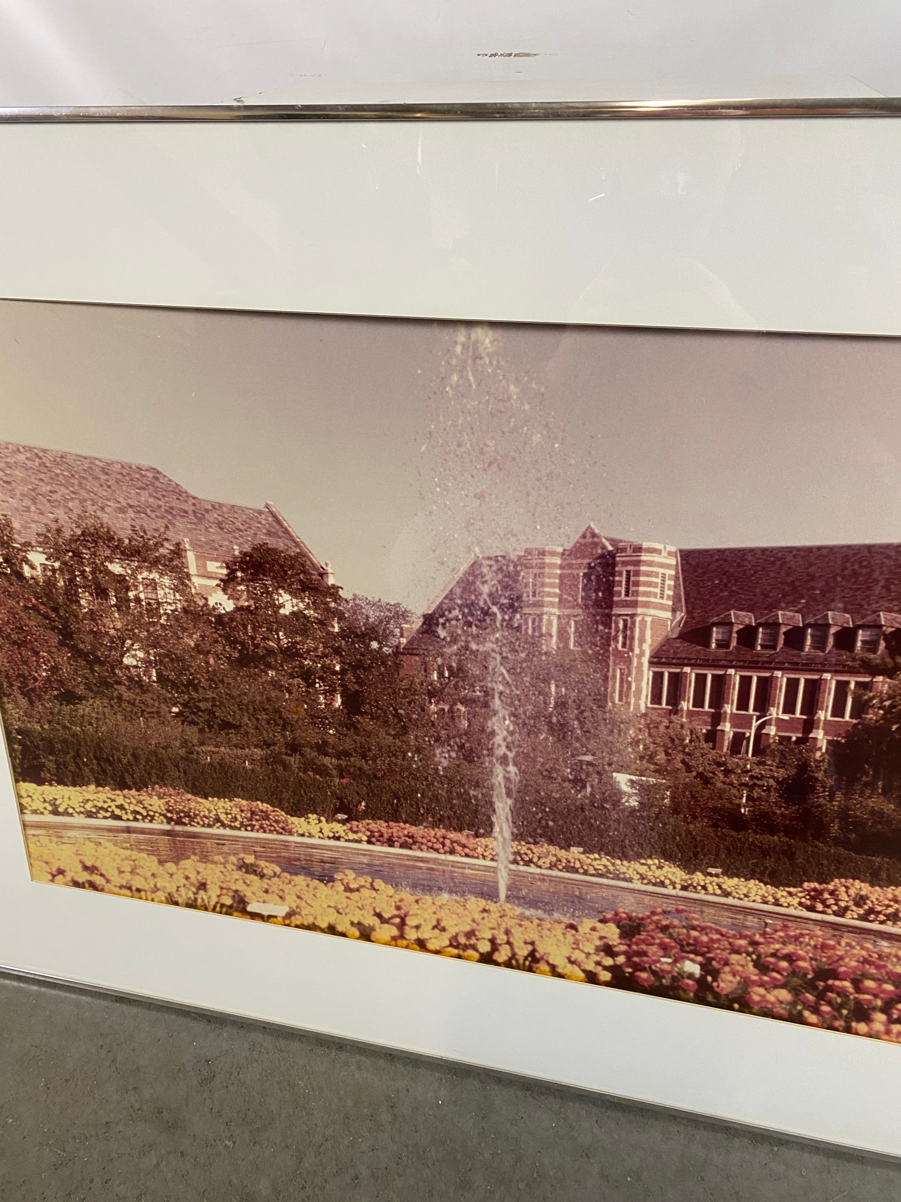 Courtyard and Fountain Picture in Frame