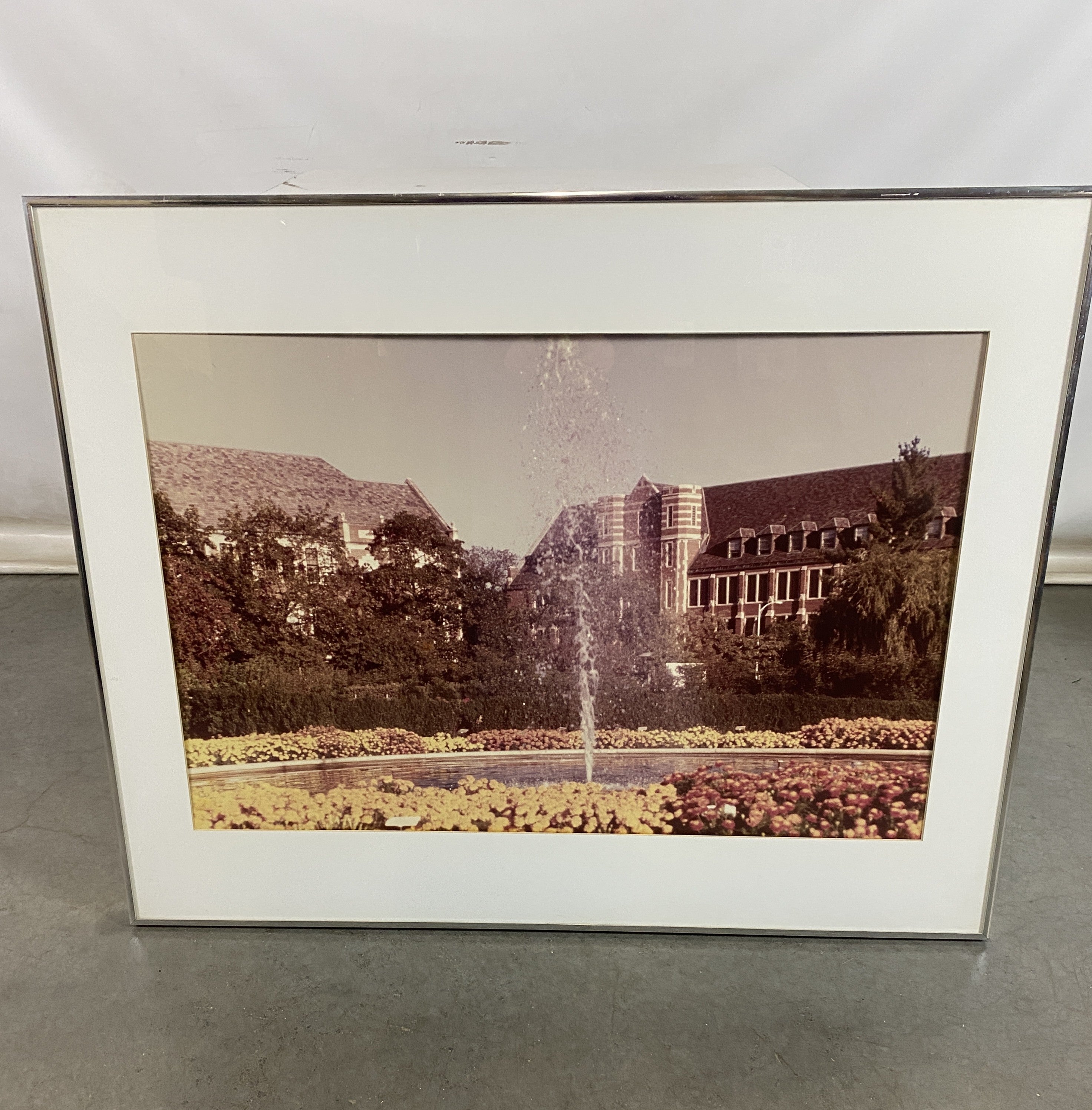 Courtyard and Fountain Picture in Frame