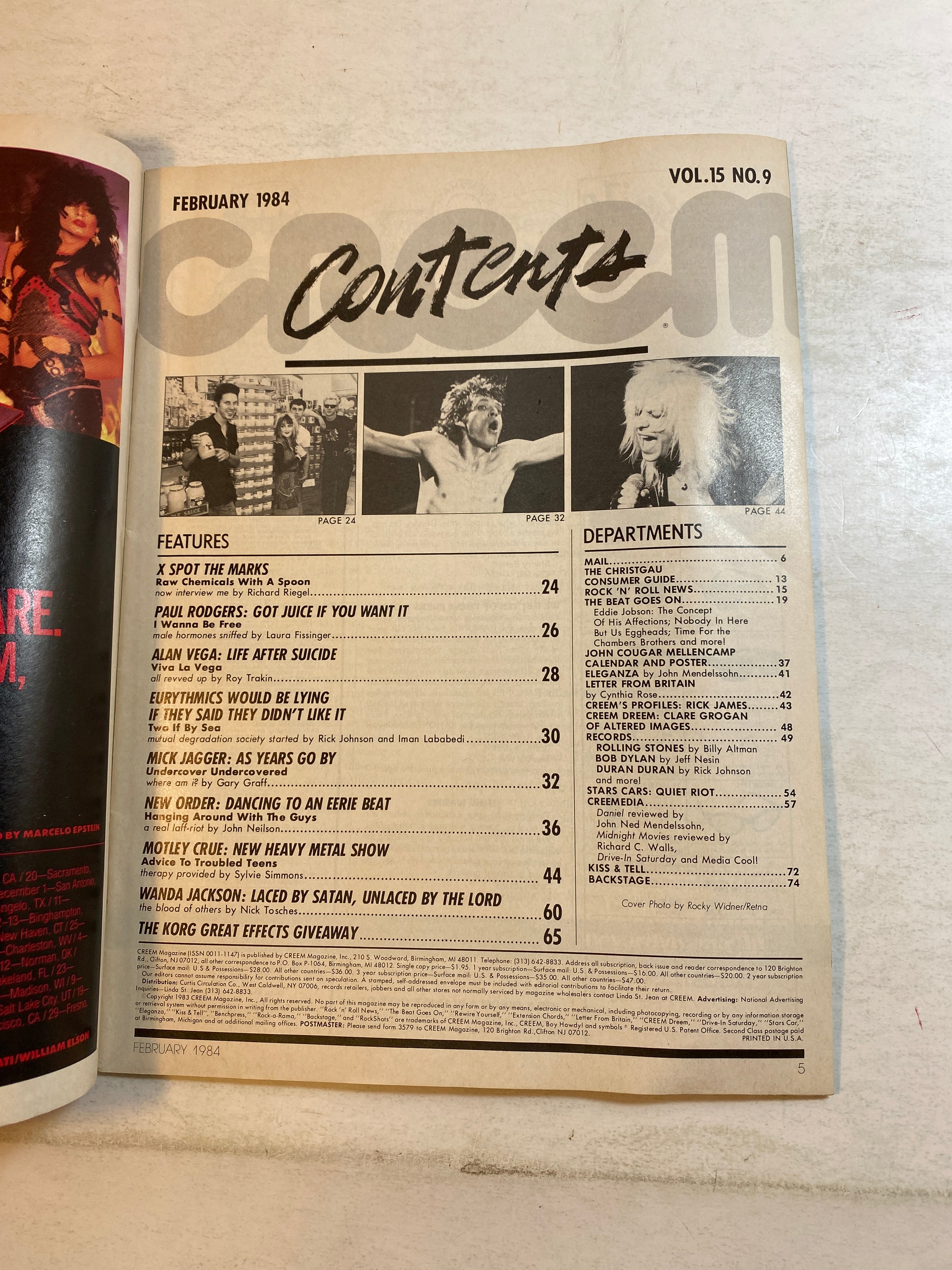 Creem Magazine February 1984 Mick Jagger