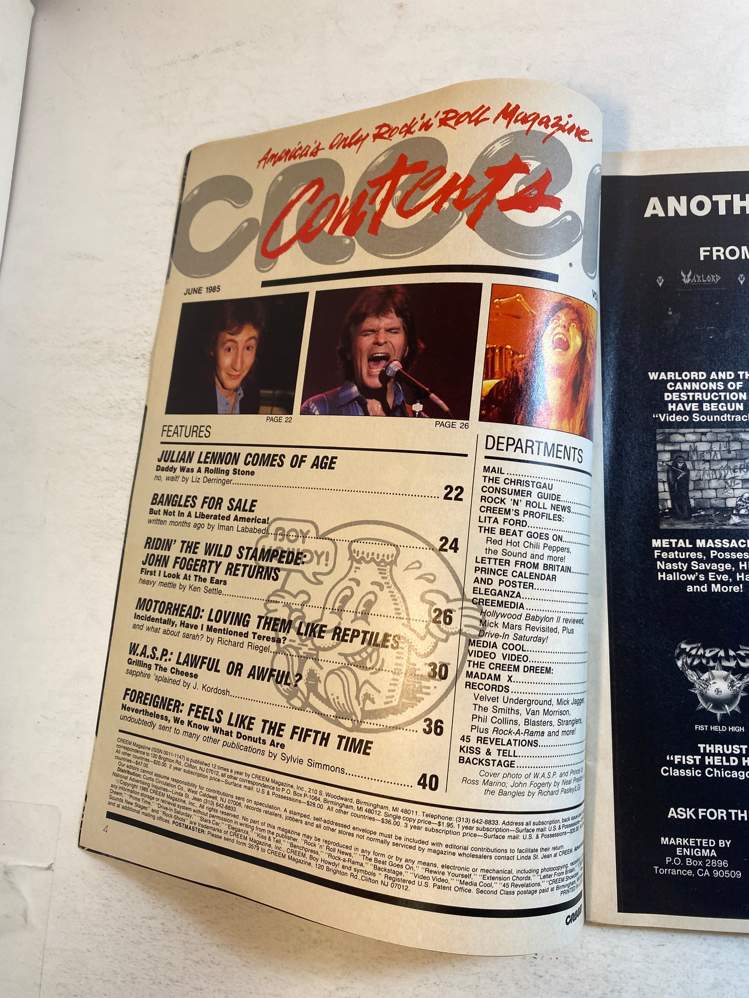 Creem Magazine June 1985 Bangles
