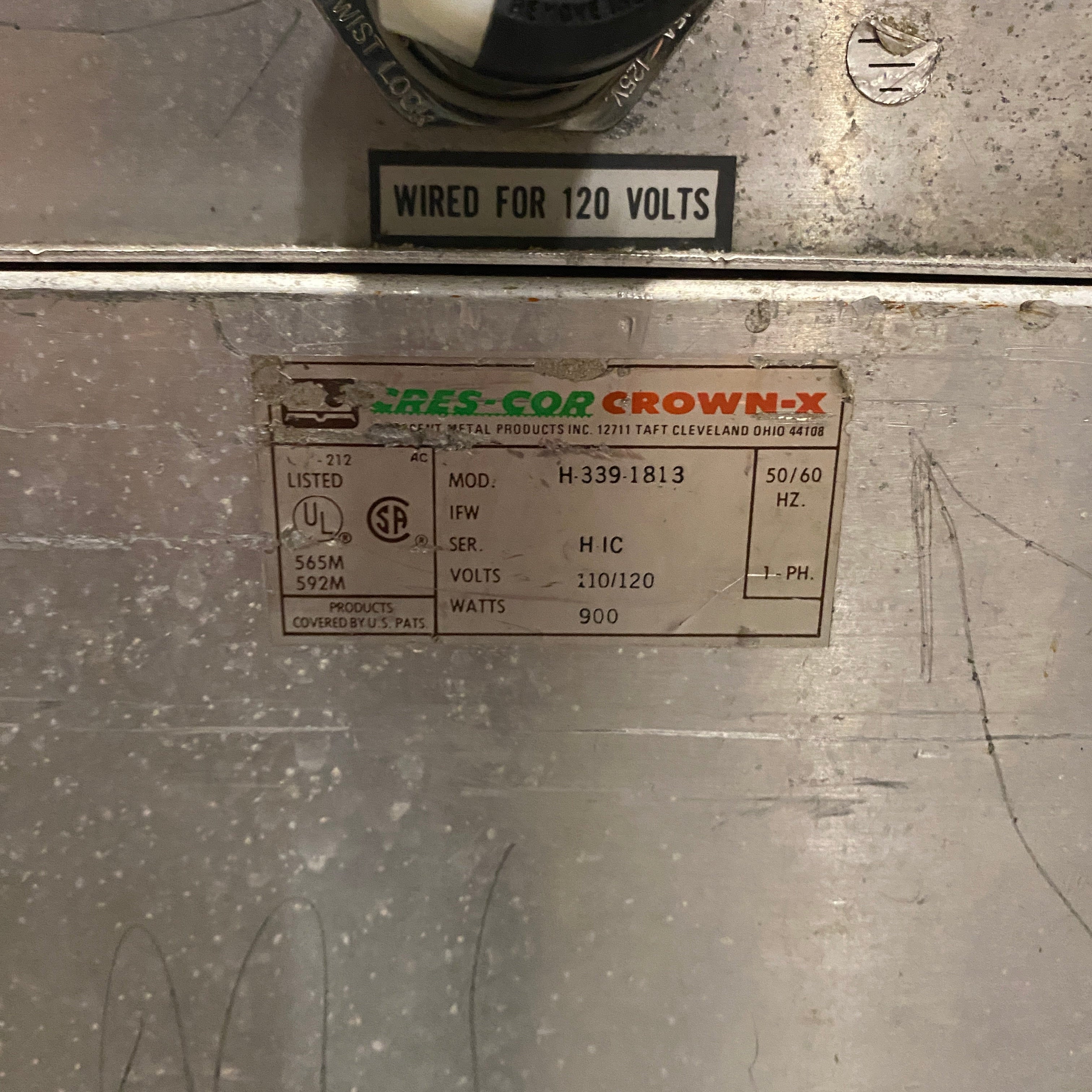 Cres-Cor Crown-X #H-339-1813 Hot Cabinet