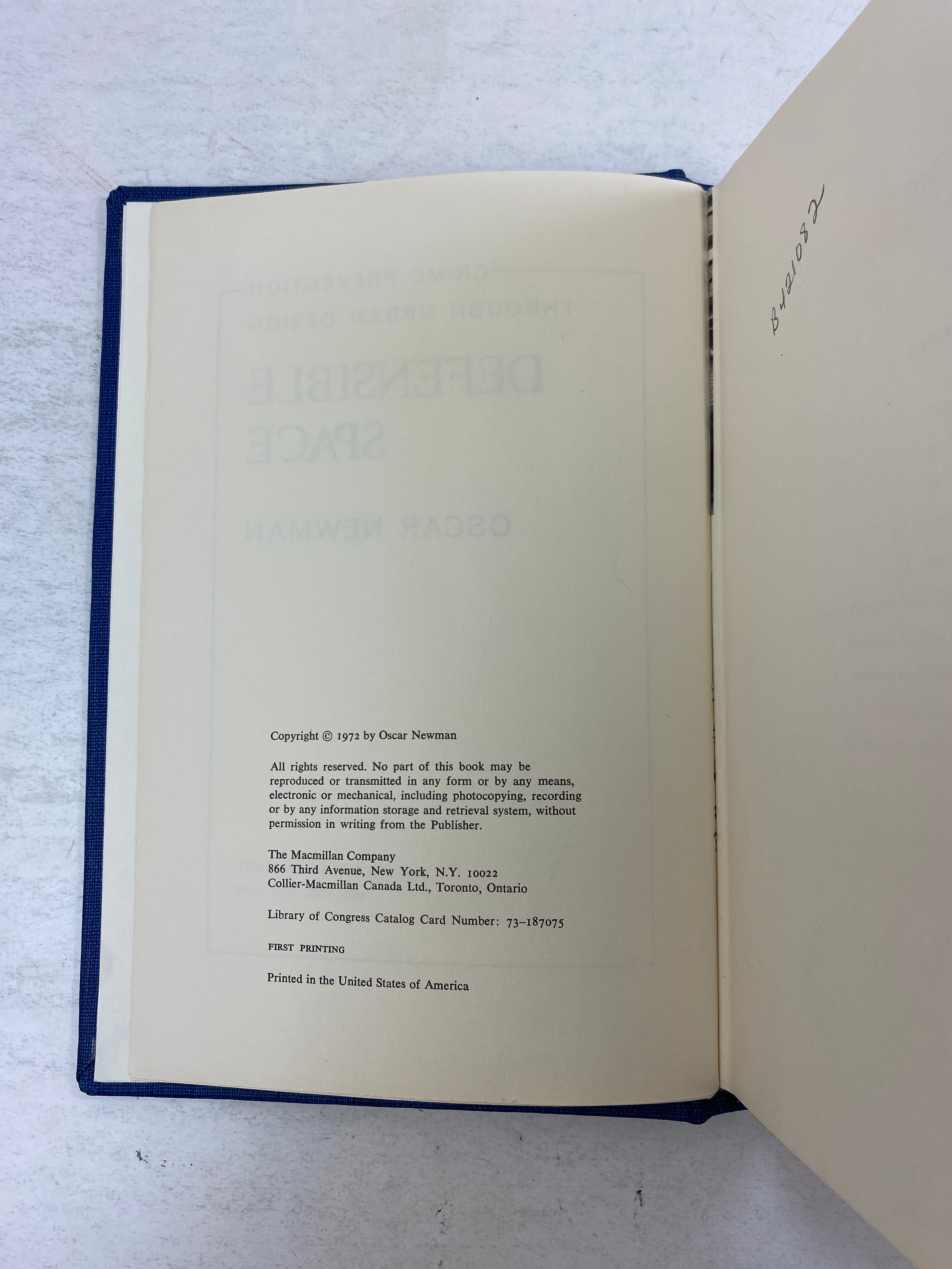Crime Prevention Through Urban Design Defensible Space Newman Ex-library 1972 HC