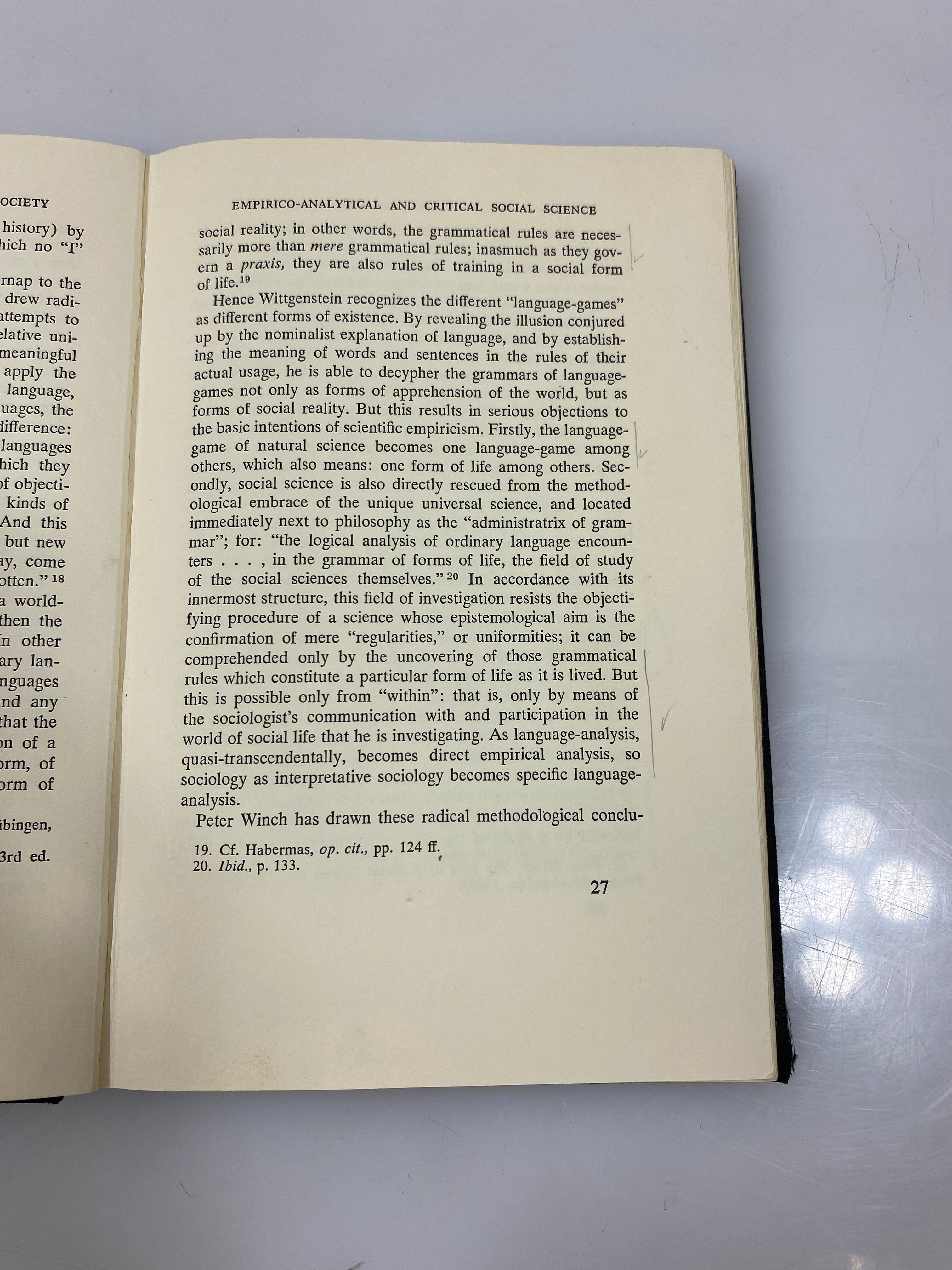 Critical Theory of Society by Wellmer Ex-library 1971 HC