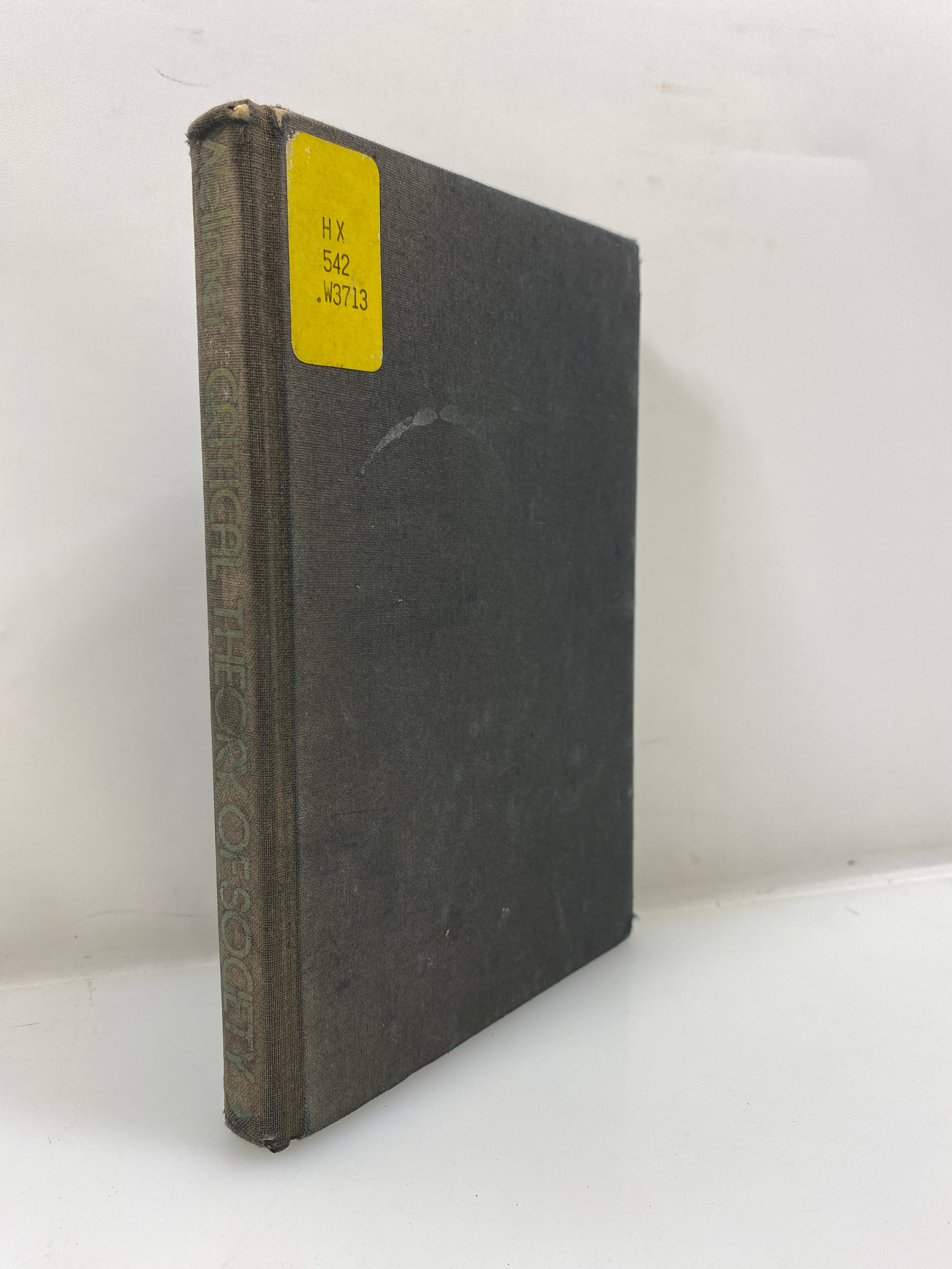 Critical Theory of Society by Wellmer Ex-library 1971 HC