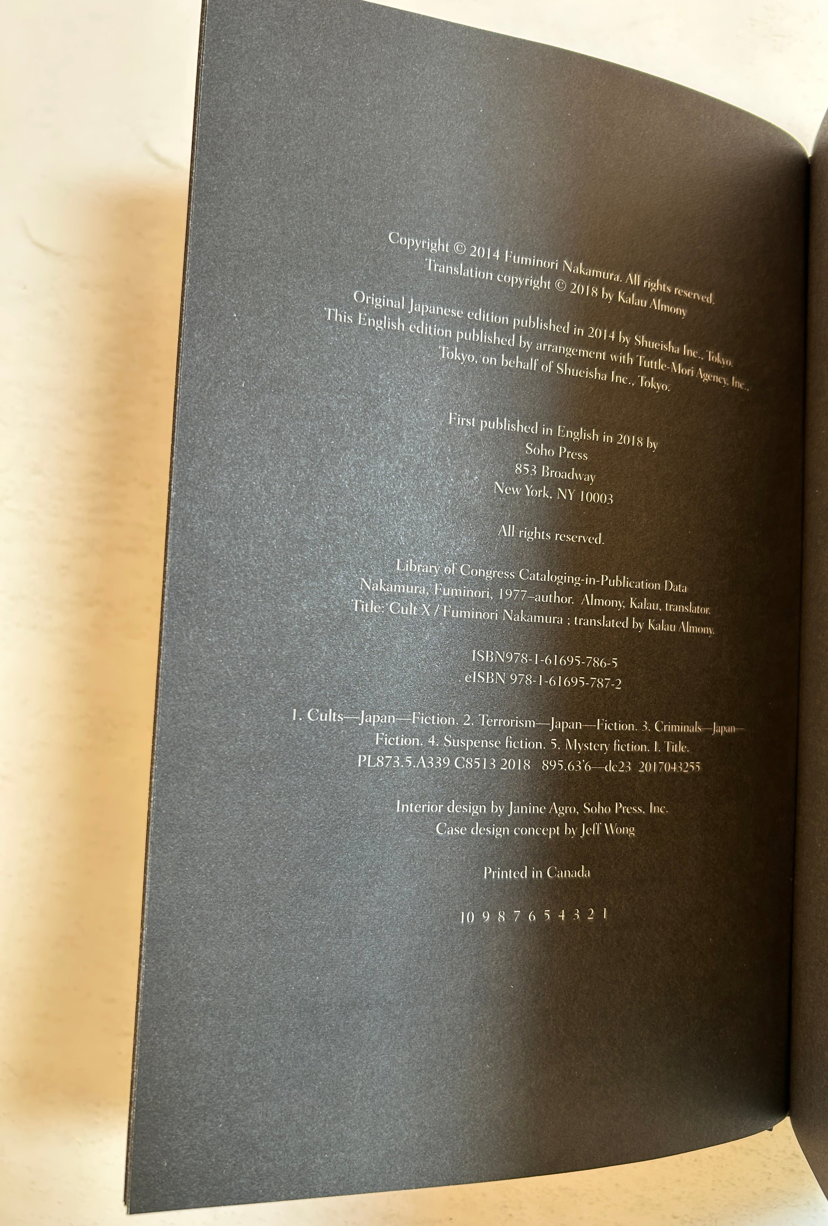 Cult X: A Novel by Kalau Almony (Translator), Fuminori Nakamura HC