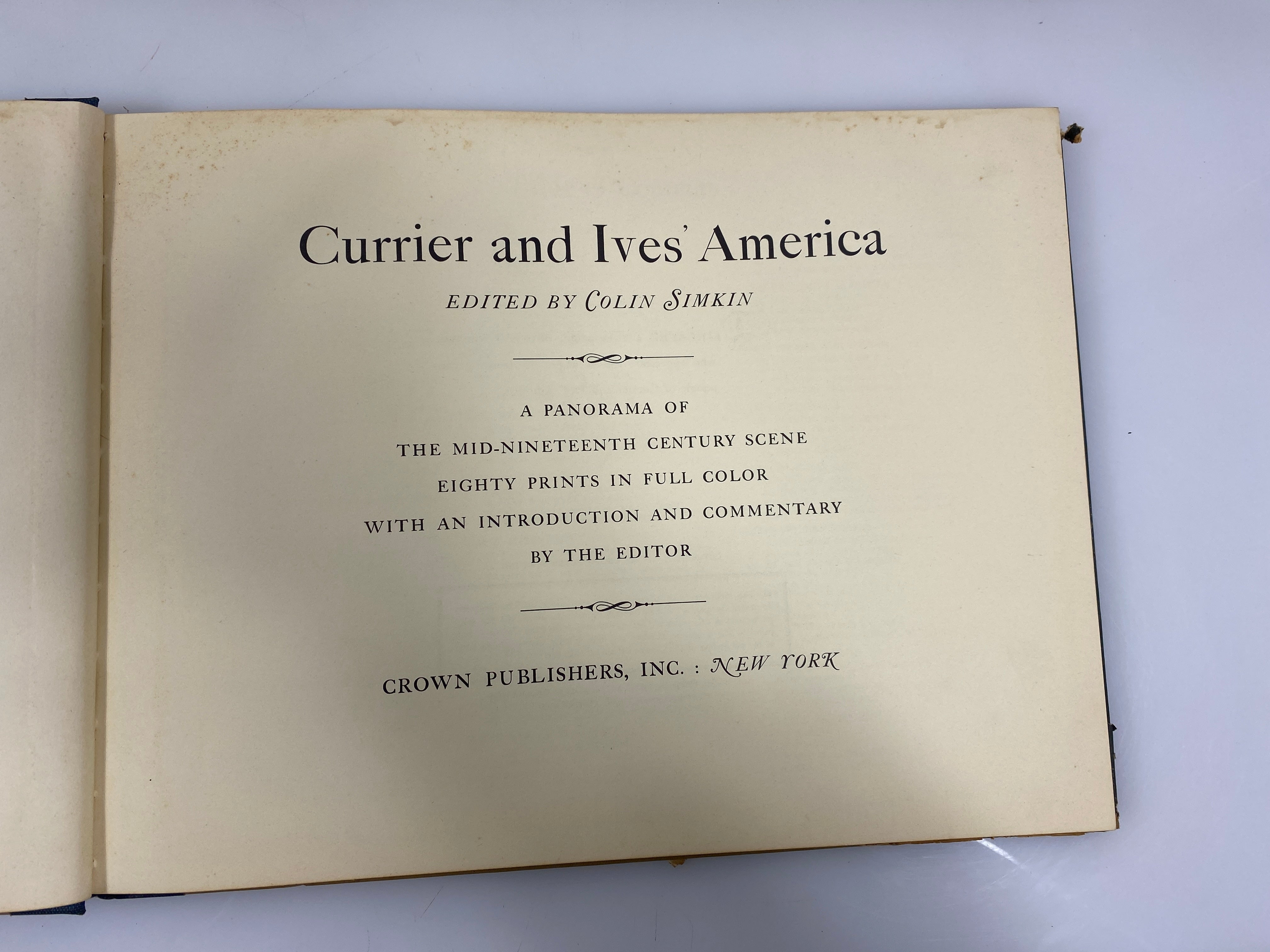 Currier and Ives' America Simkin Crown Publishers 1952 HCDJ
