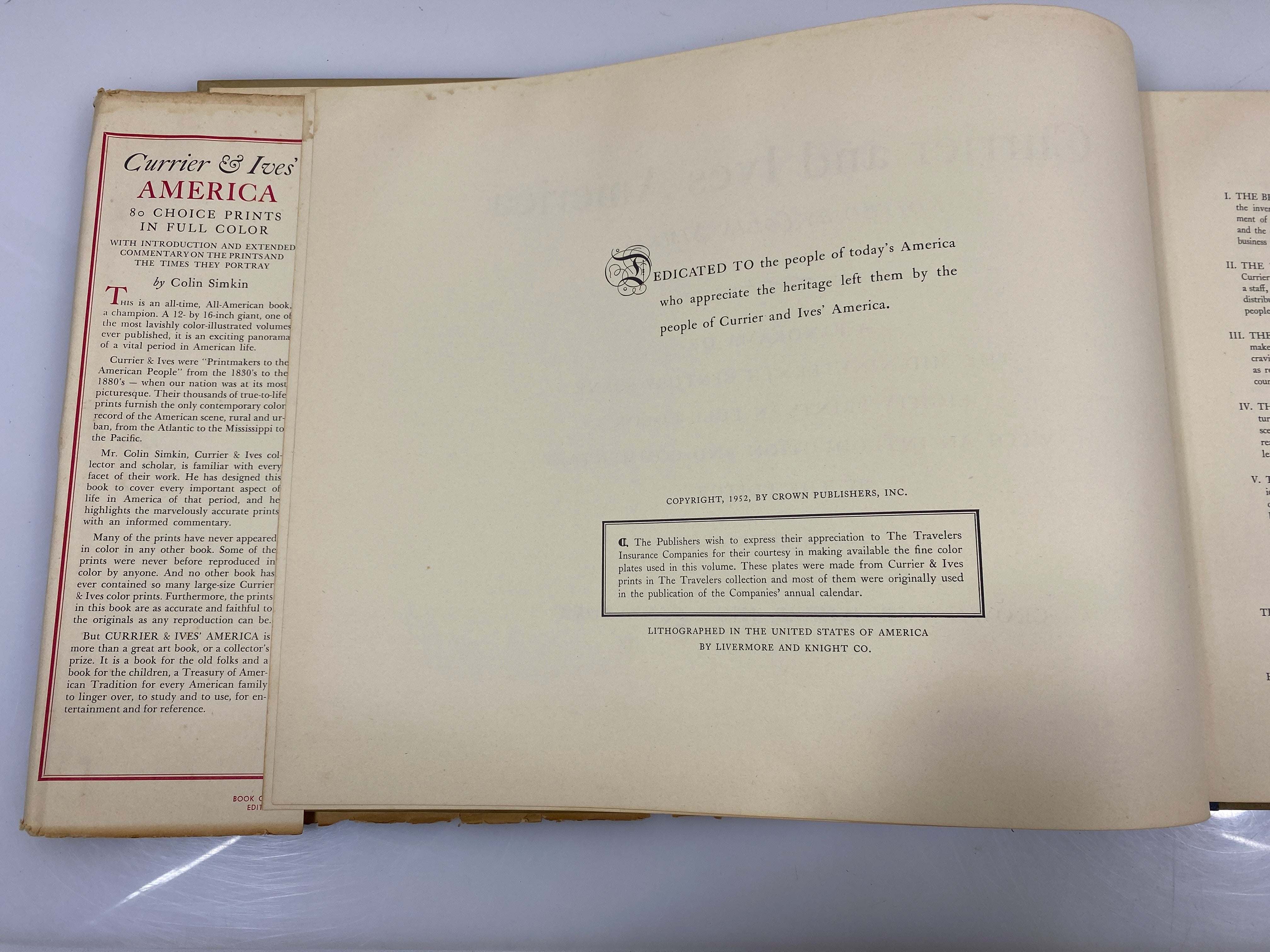 Currier and Ives' America Simkin Crown Publishers 1952 HCDJ