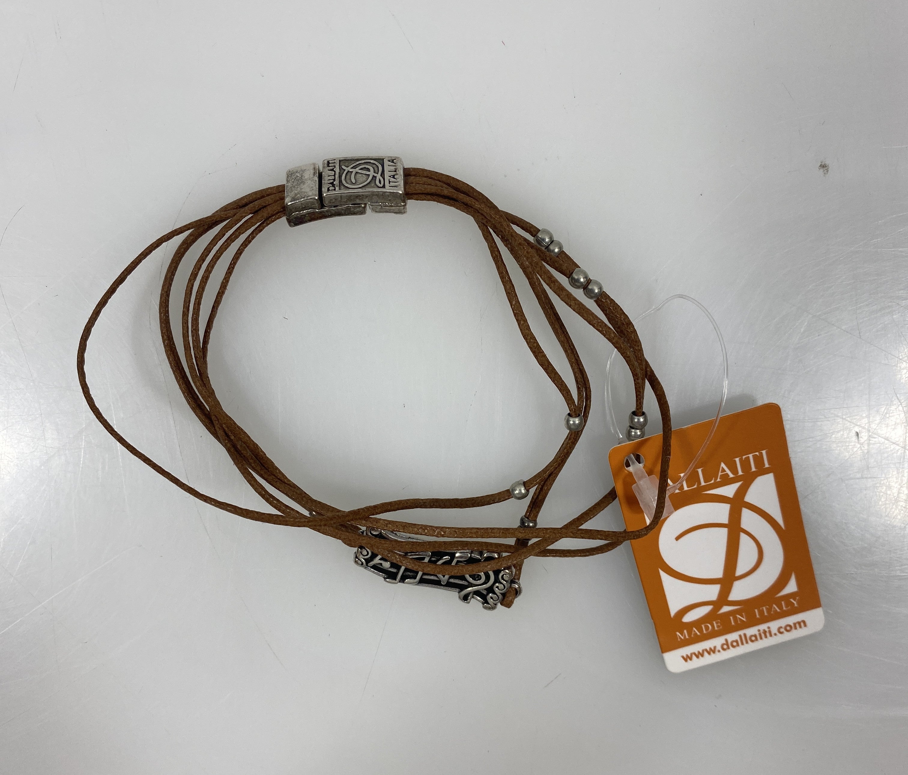 Dallaiti Italia Brown Clasp Beaded Music Charm Bracelet