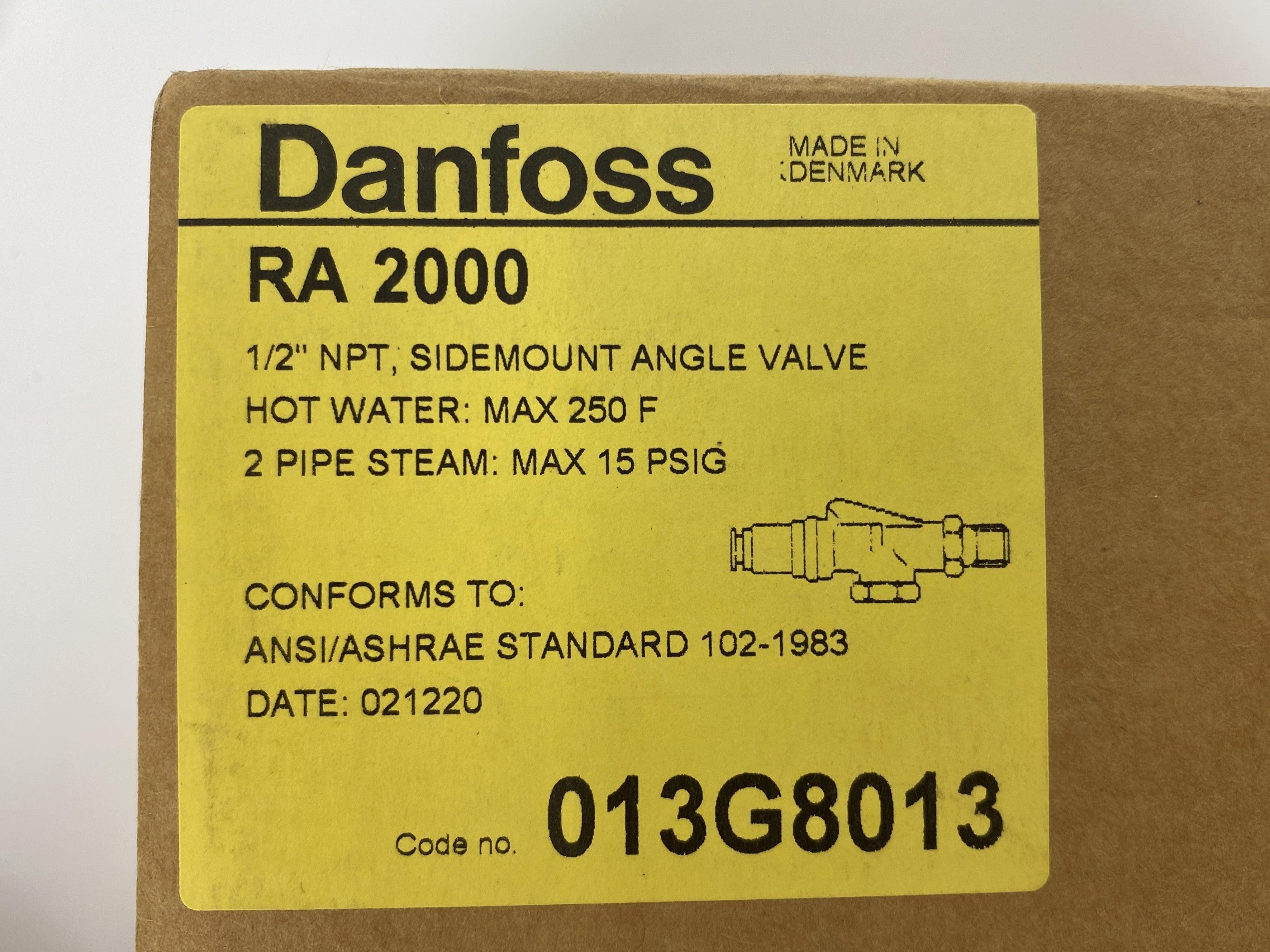 Danfoss RA 2000 1/2" Side Mount Valve Radiator Pack of 5